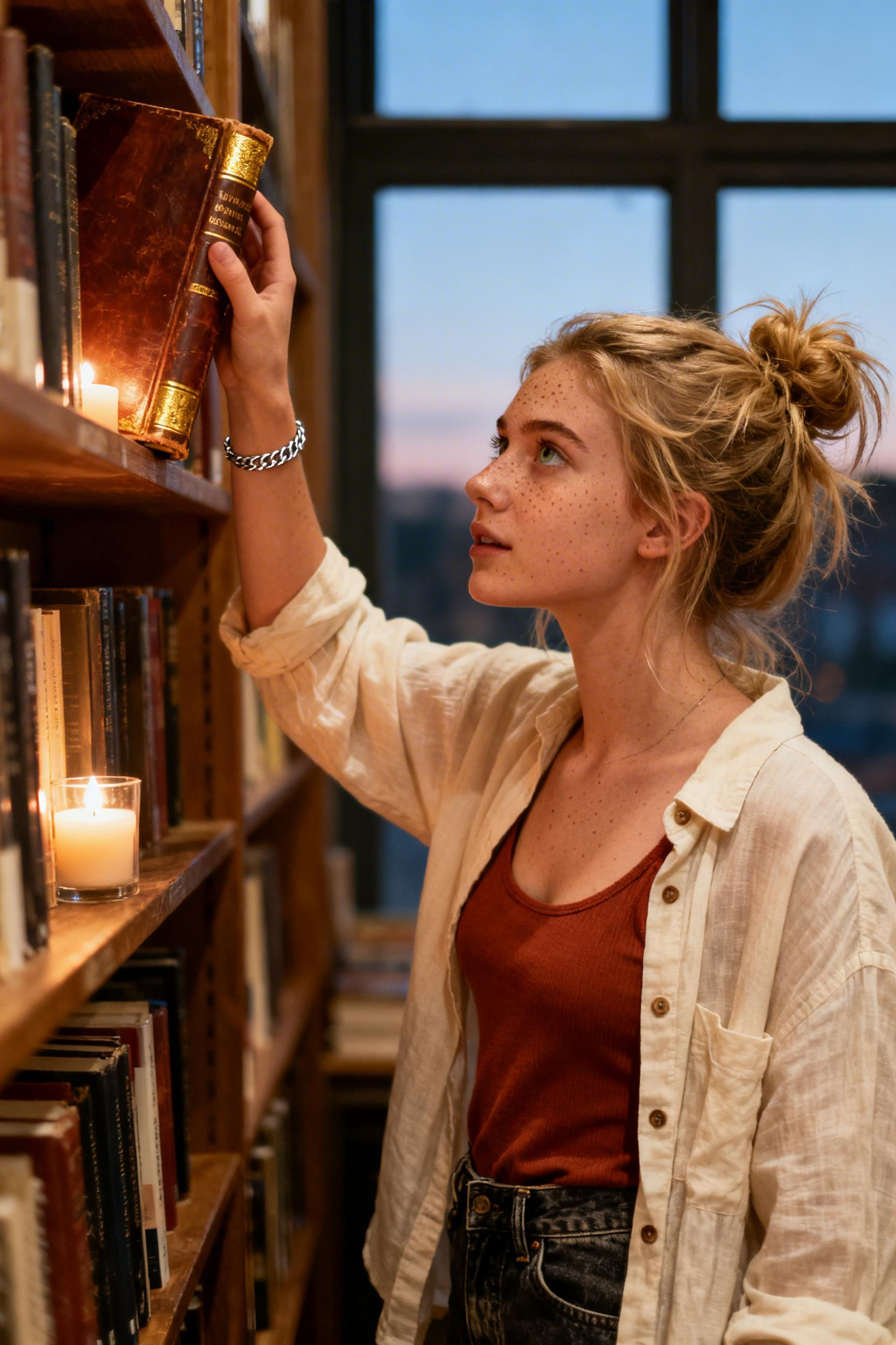 Autumn Date Night Outfit - cream linen burnt terracotta camisole