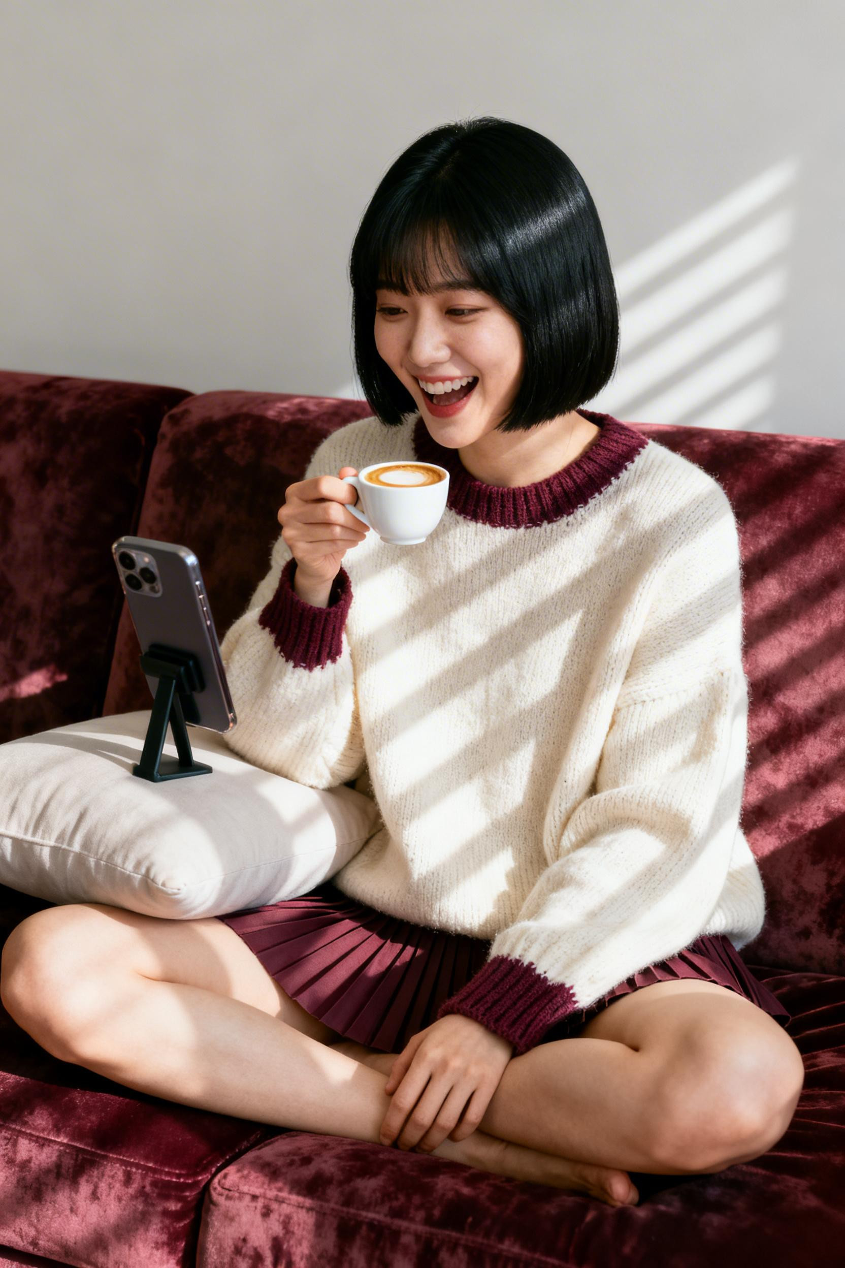 Dressy Date Night Outfit - burgundy sweater pleated skirt