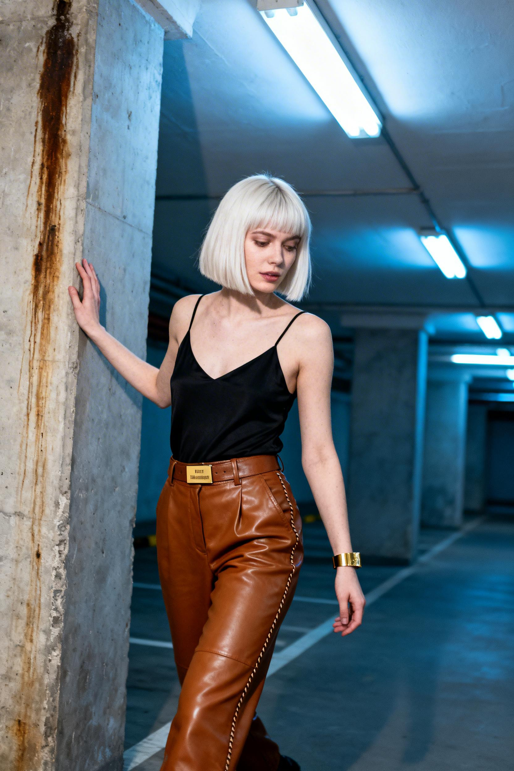 Date Night Inspo Outfit - black dress cognac pants