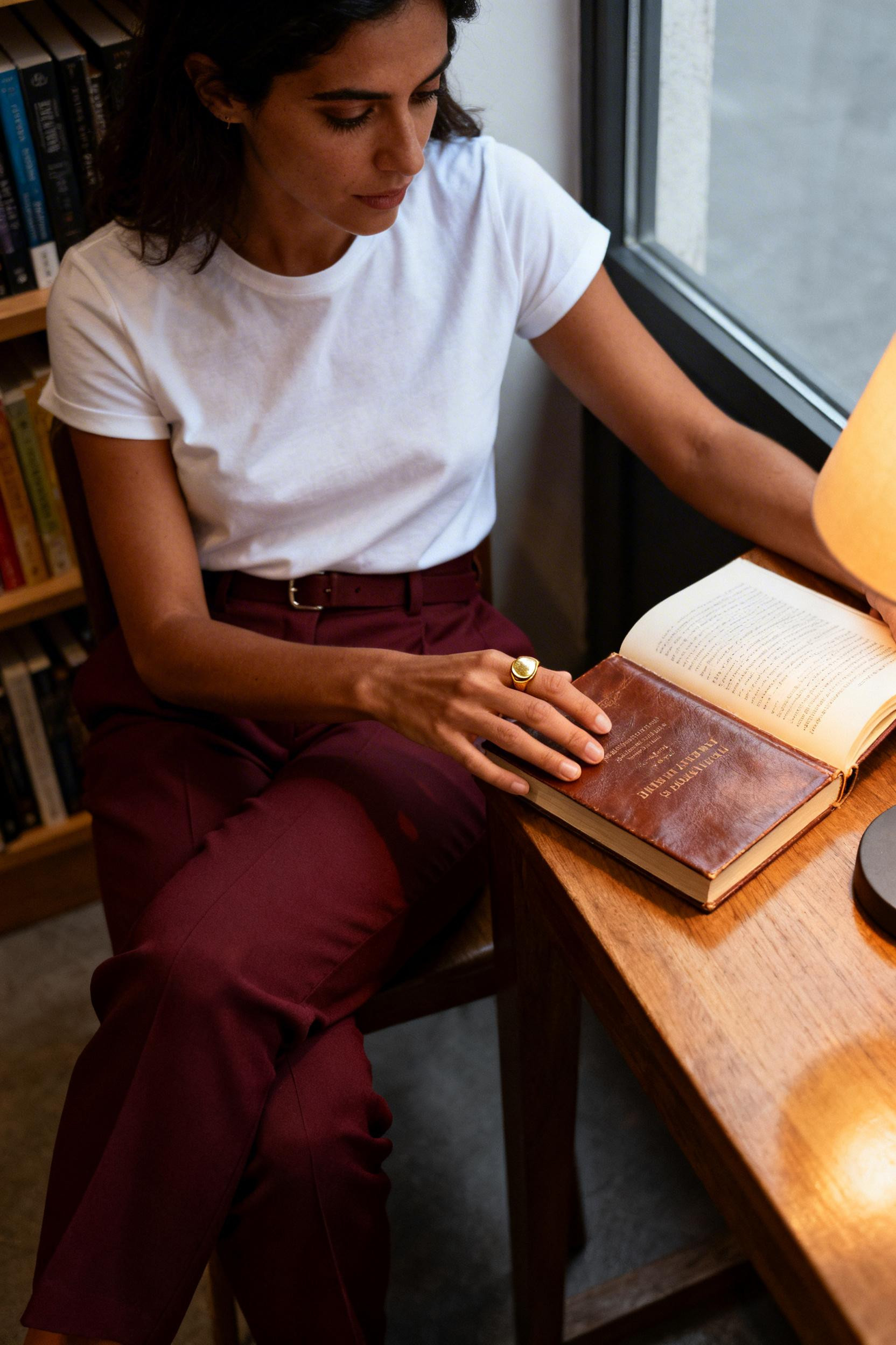 Date Night Fits - white tee burgundy pants