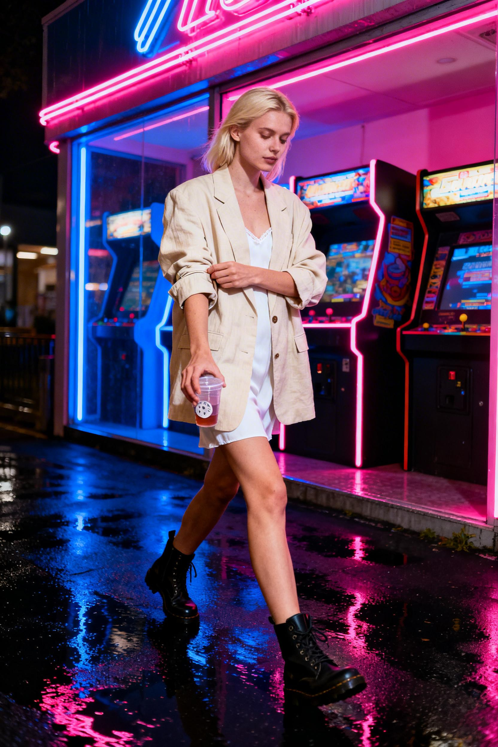 Date Night Fits - blazer slip dress arcade