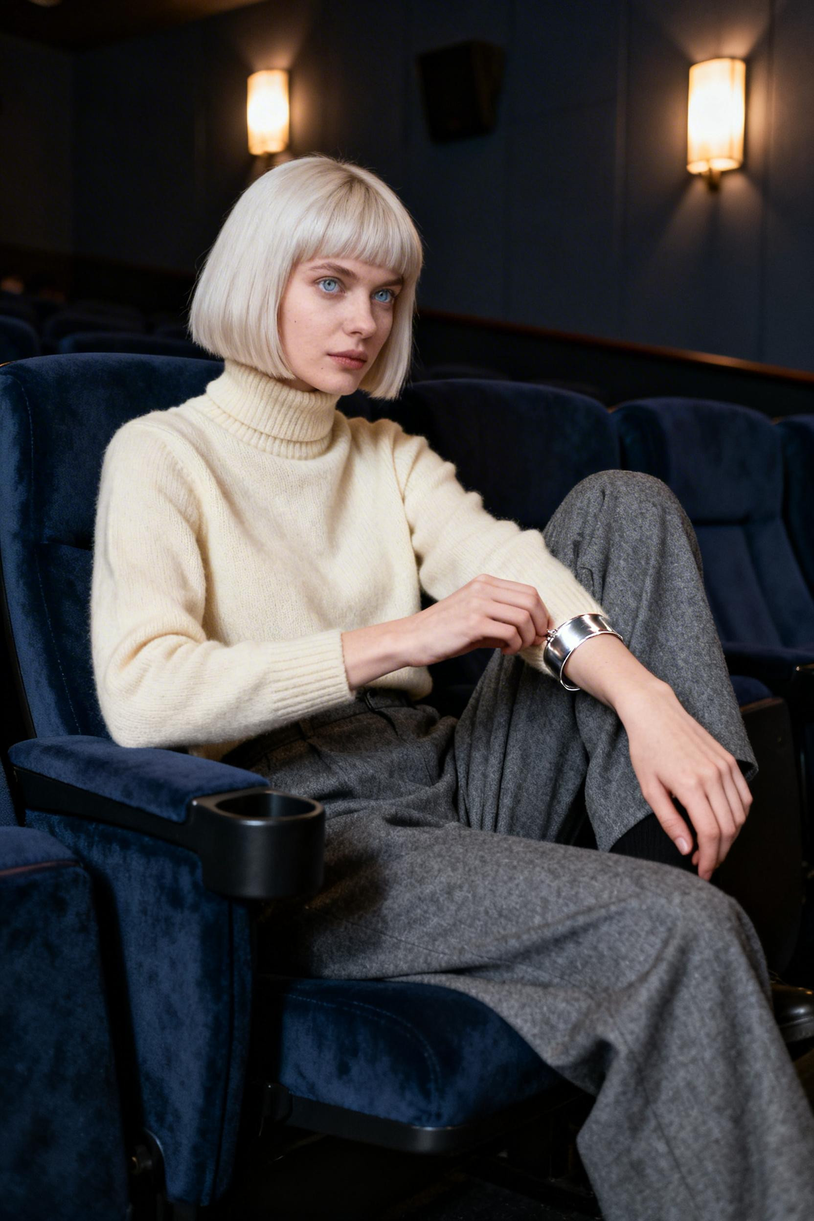 Movie Date Fits - butter cashmere slate trousers