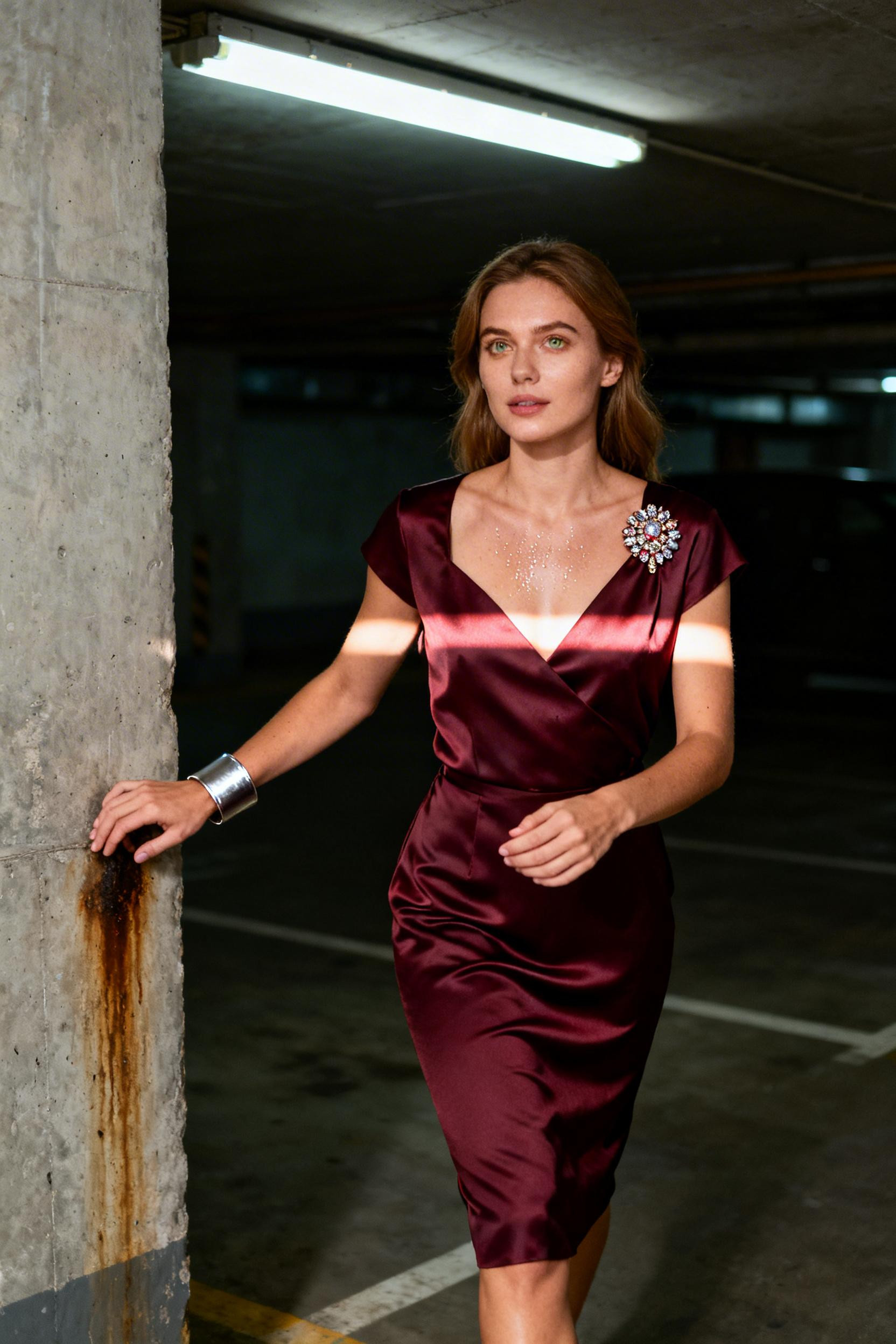 Formal Date Night Outfit - burgundy structured midi dress