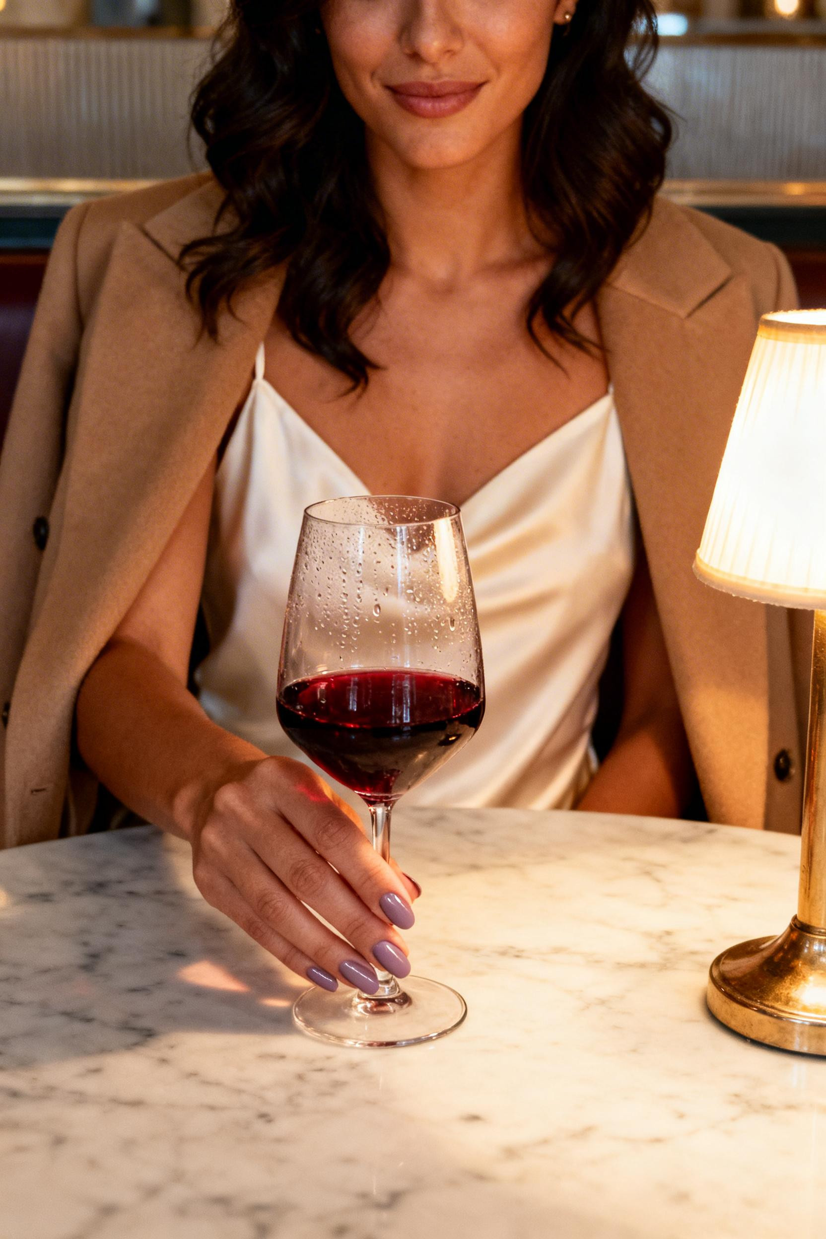 Fancy Dinner Date Outfit - cream dress camel coat