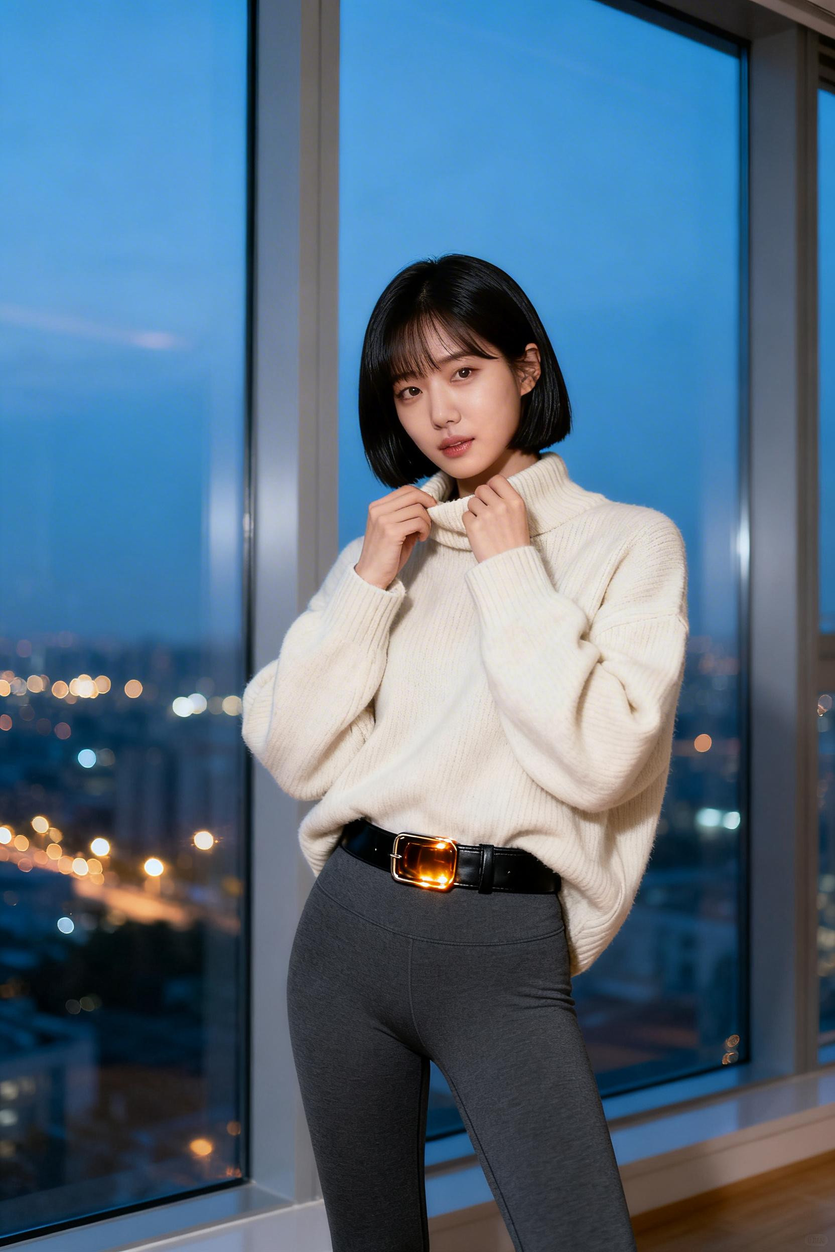 Chill Date Night Outfit - charcoal sweater