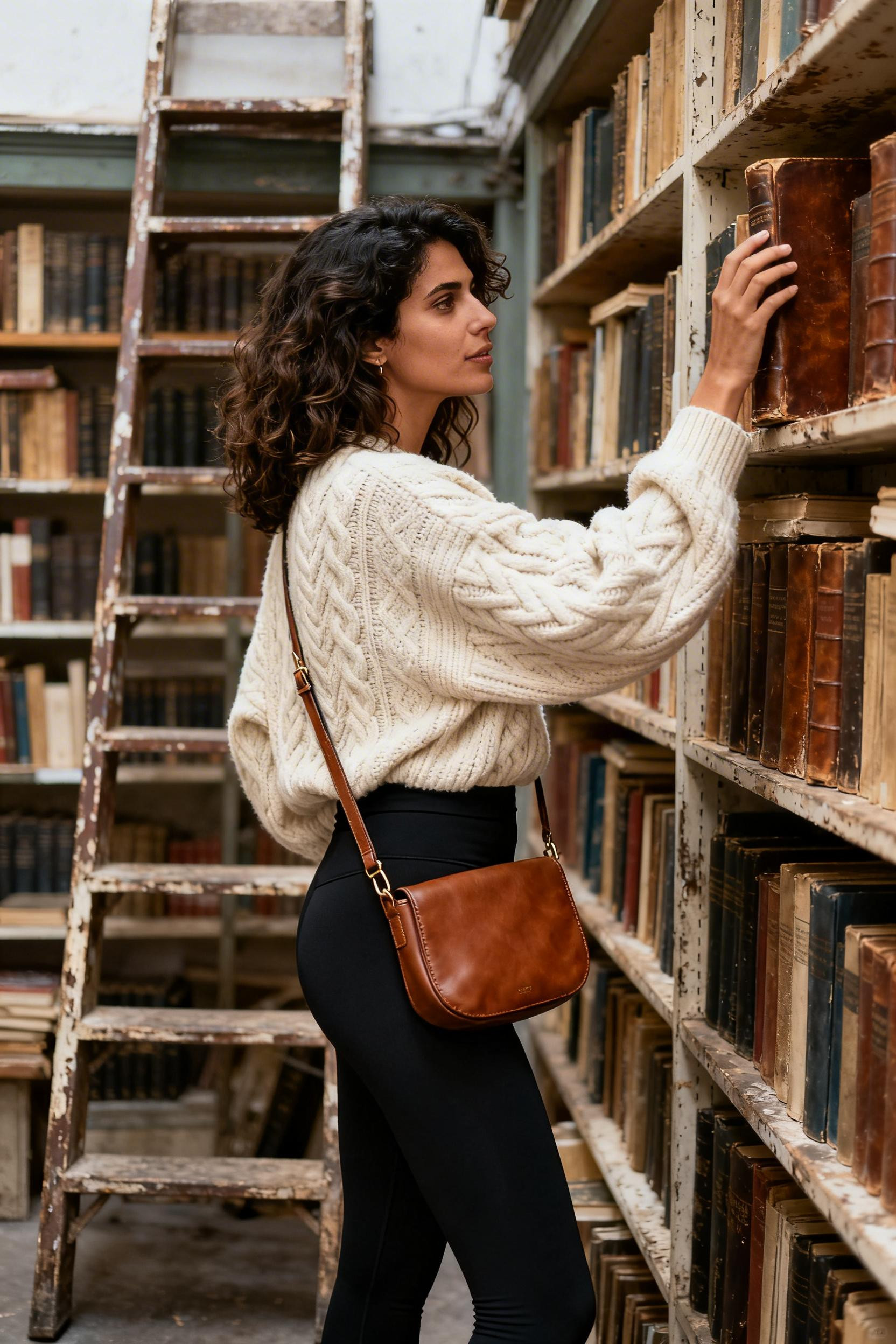Date Night Outfit Winter Dinner Casual - cable knit