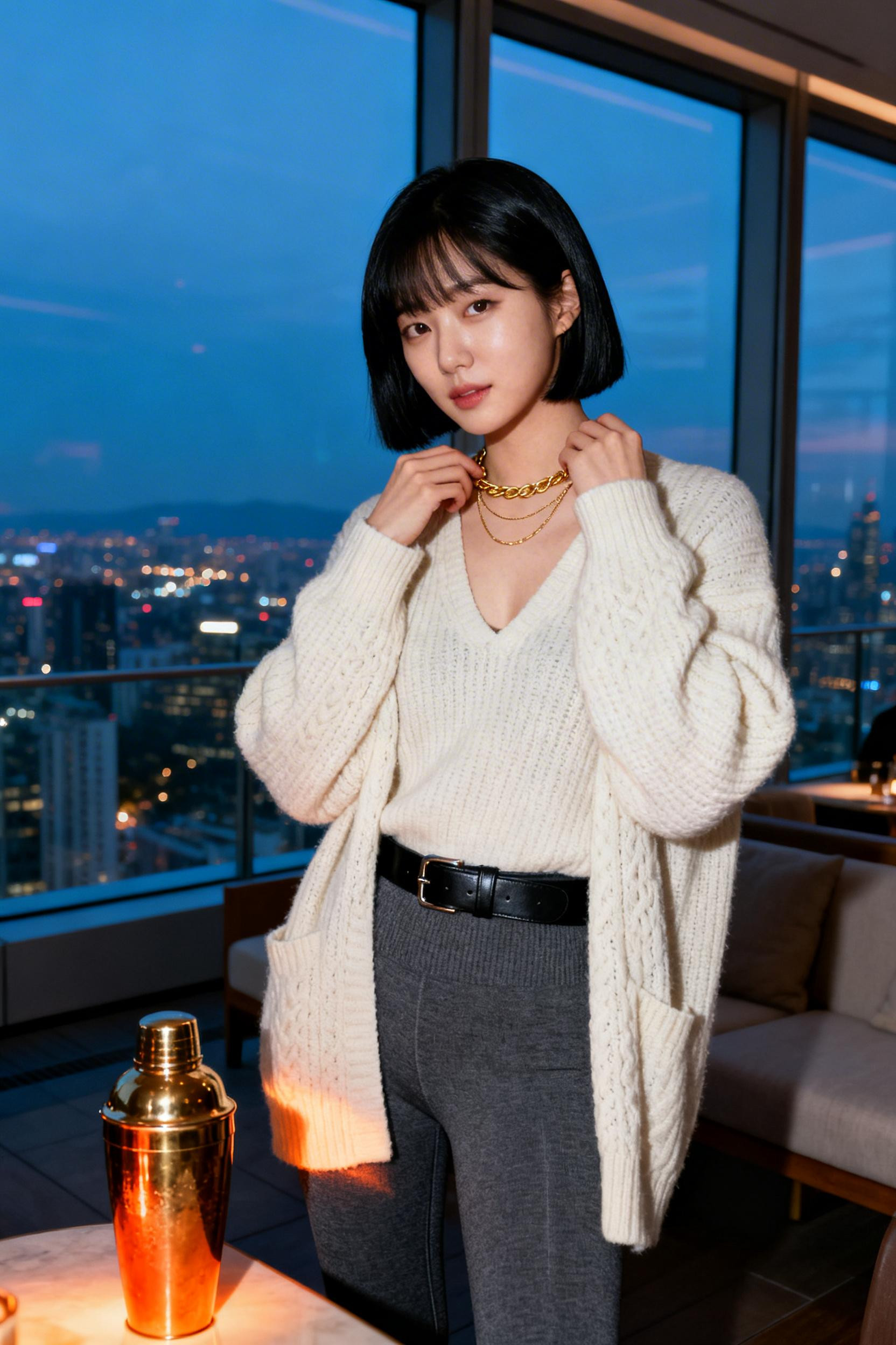 Warm Date Night Outfit - cashmere cardigan