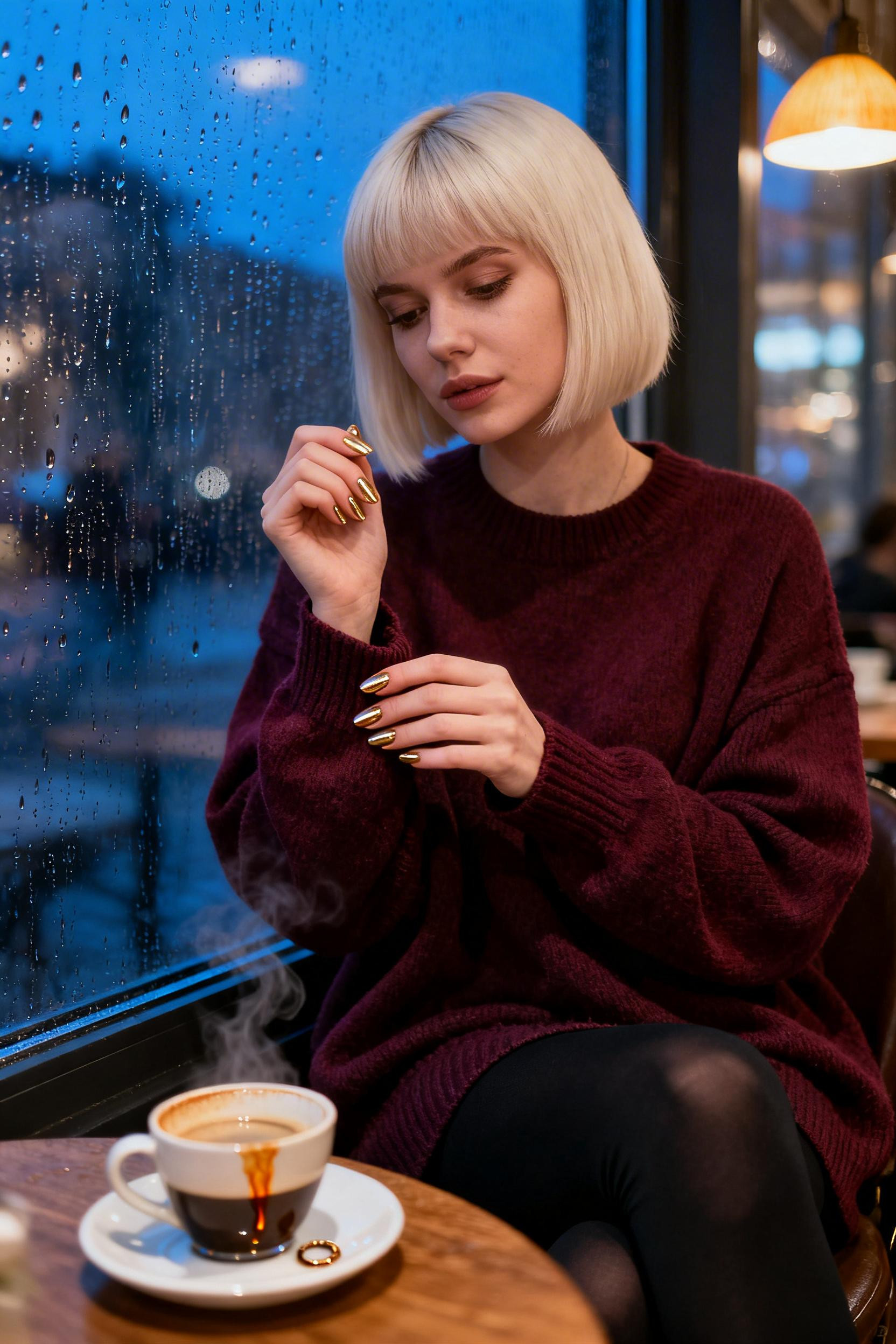 Comfy Date Night Outfit - burgundy sweater
