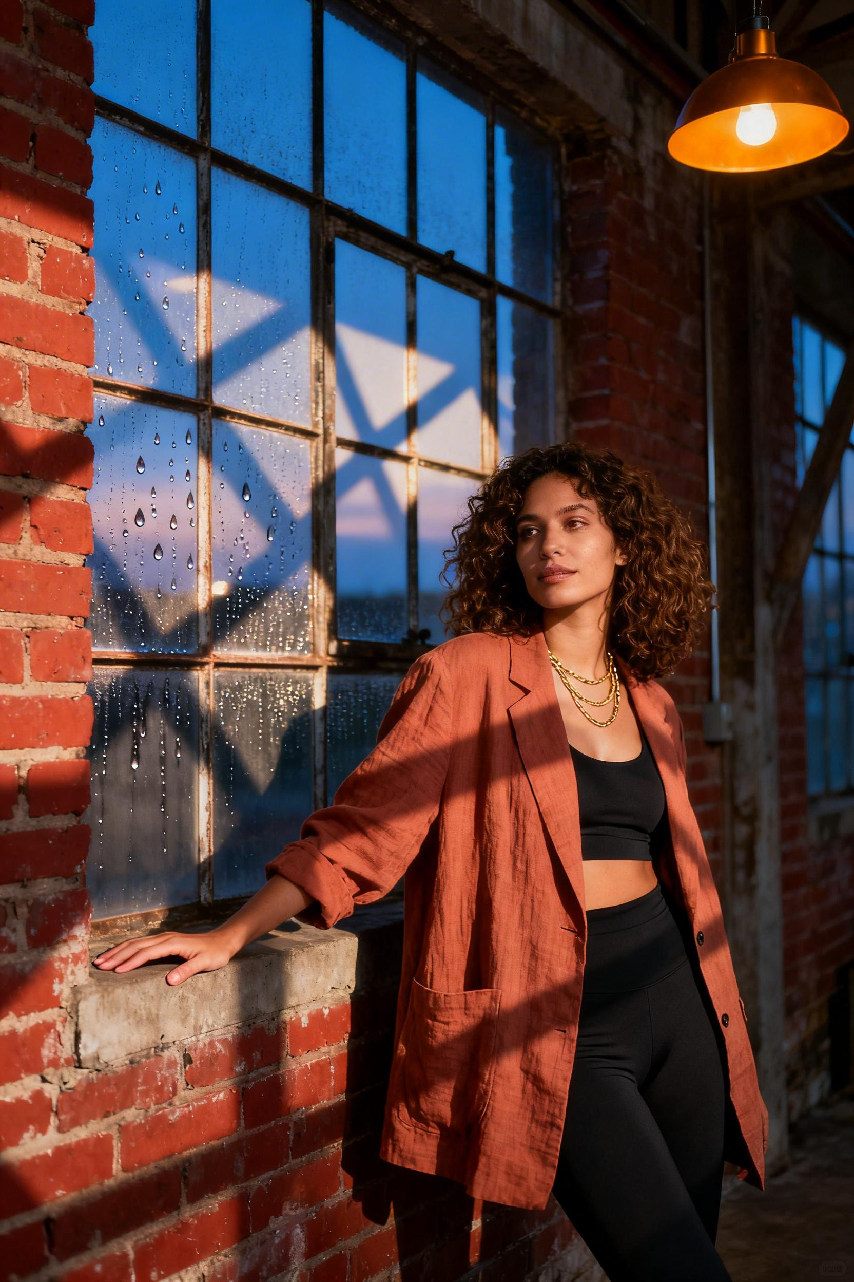 Classy Leggings Outfit - terracotta blazer