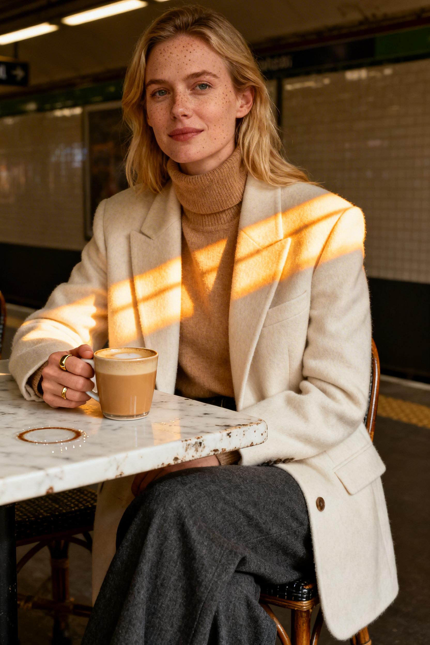 Old Money Summer Outfits - cream blazer cafe