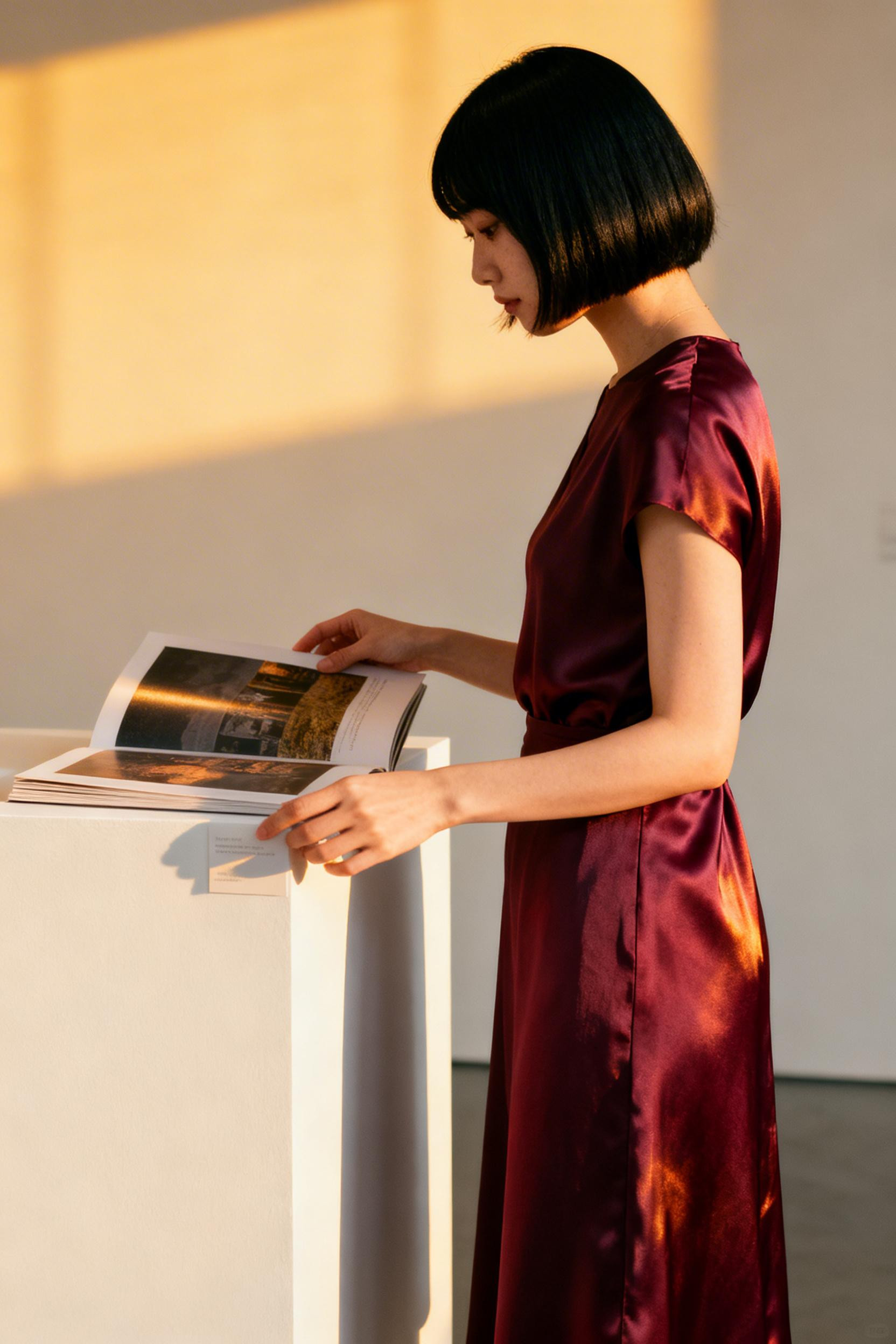 Dress Like Old Money - burgundy wine silk dress