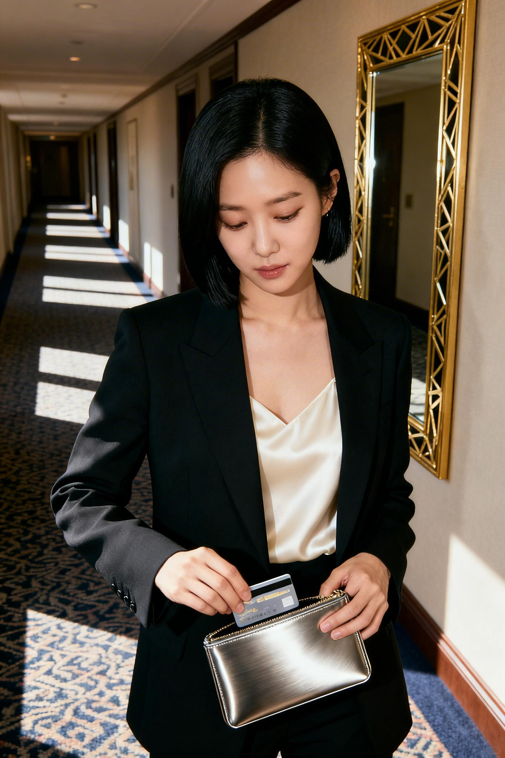 Y2K Outfits - black blazer cream silk