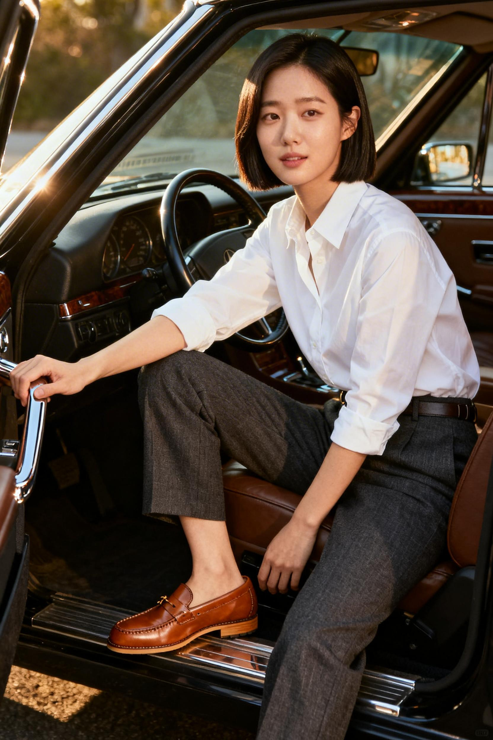 Old Money Shoes Woman - cognac driving loafers