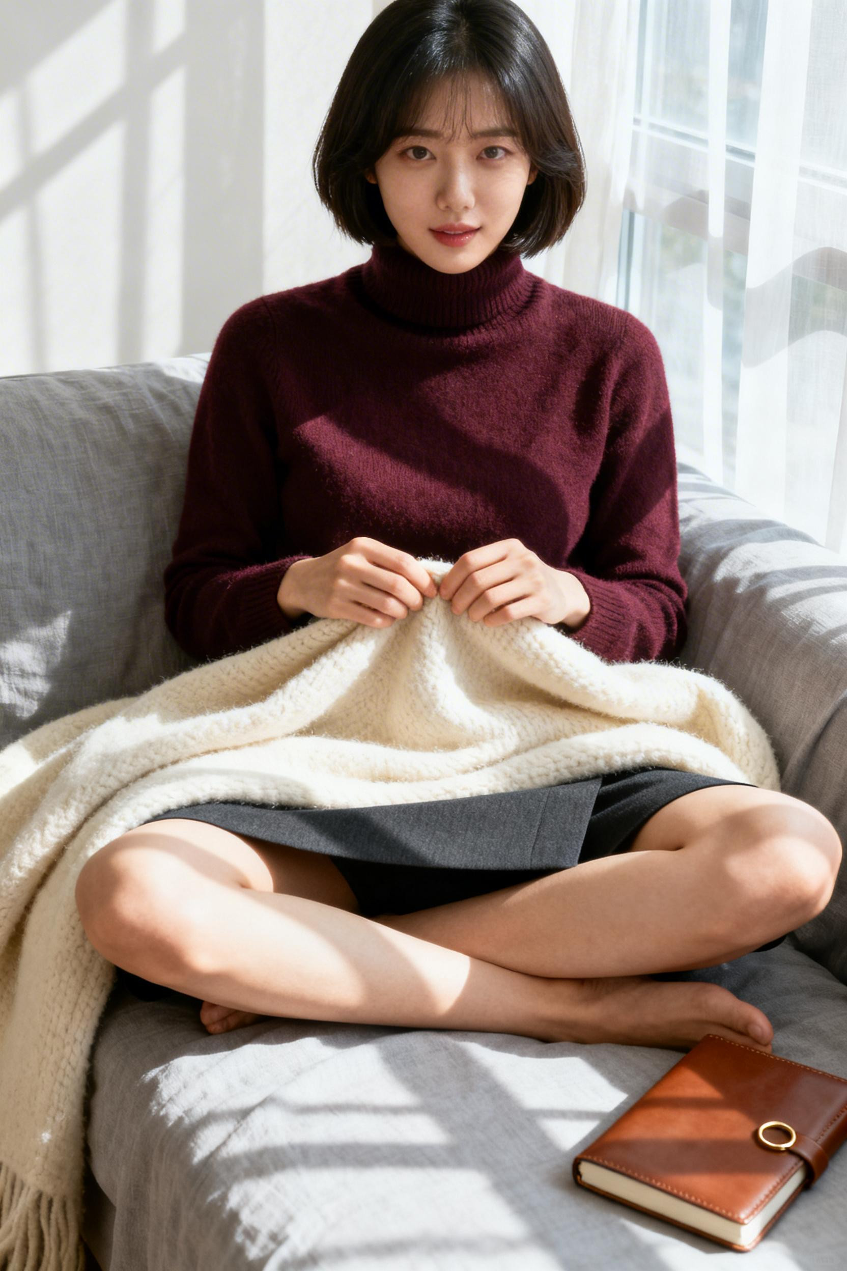 Rich Outfits Classy Winter - burgundy cashmere turtleneck