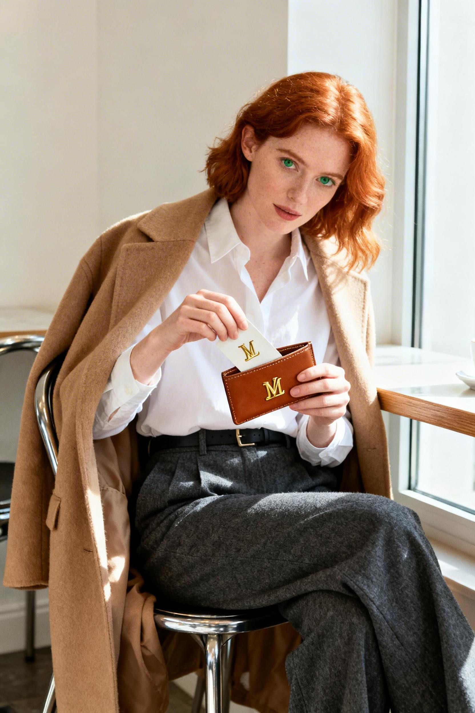 Old Money Style Outfits - charcoal trousers ivory shirt
