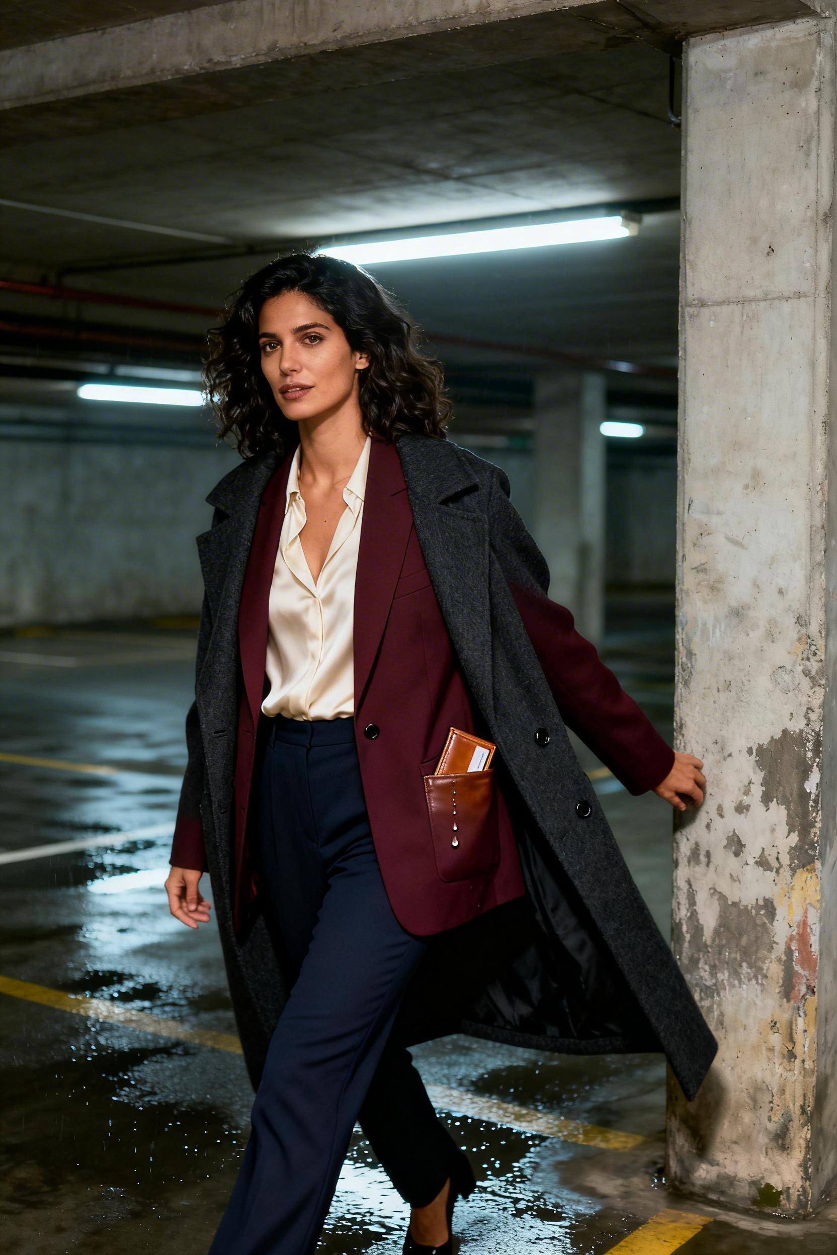 Cute Professional Outfits - oxblood blazer navy trousers