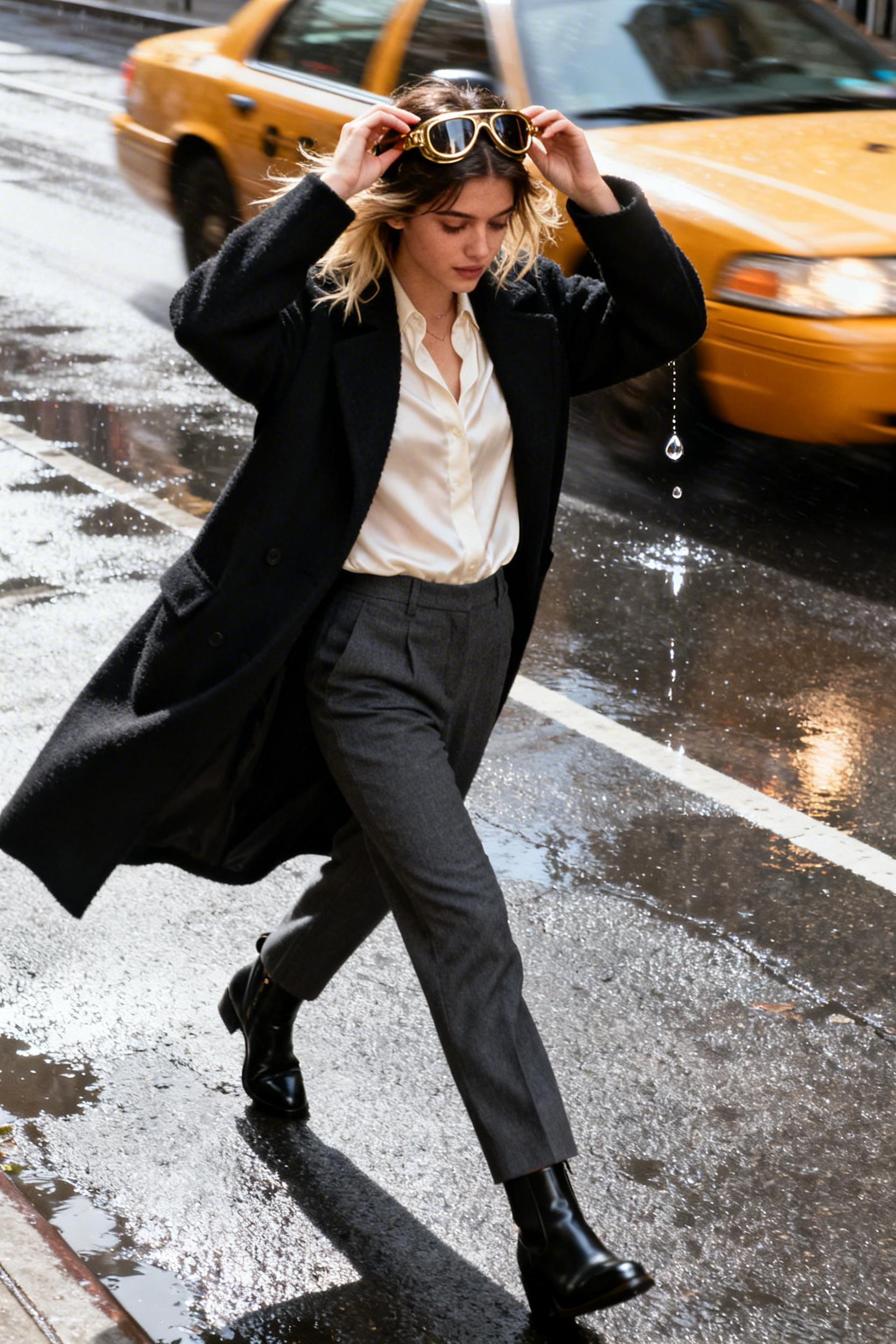 Old Money Outfits Black - oversized wool coat