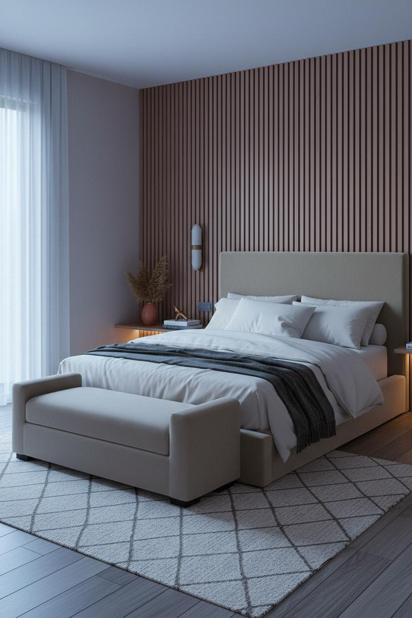 Tiny Bedroom Couples Walnut Panels Small Layout