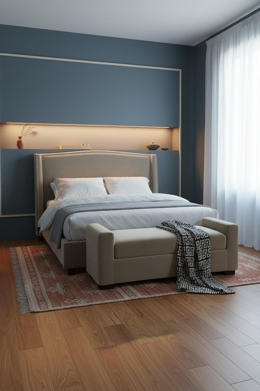 Tiny Bedroom Couples Japandi Layout