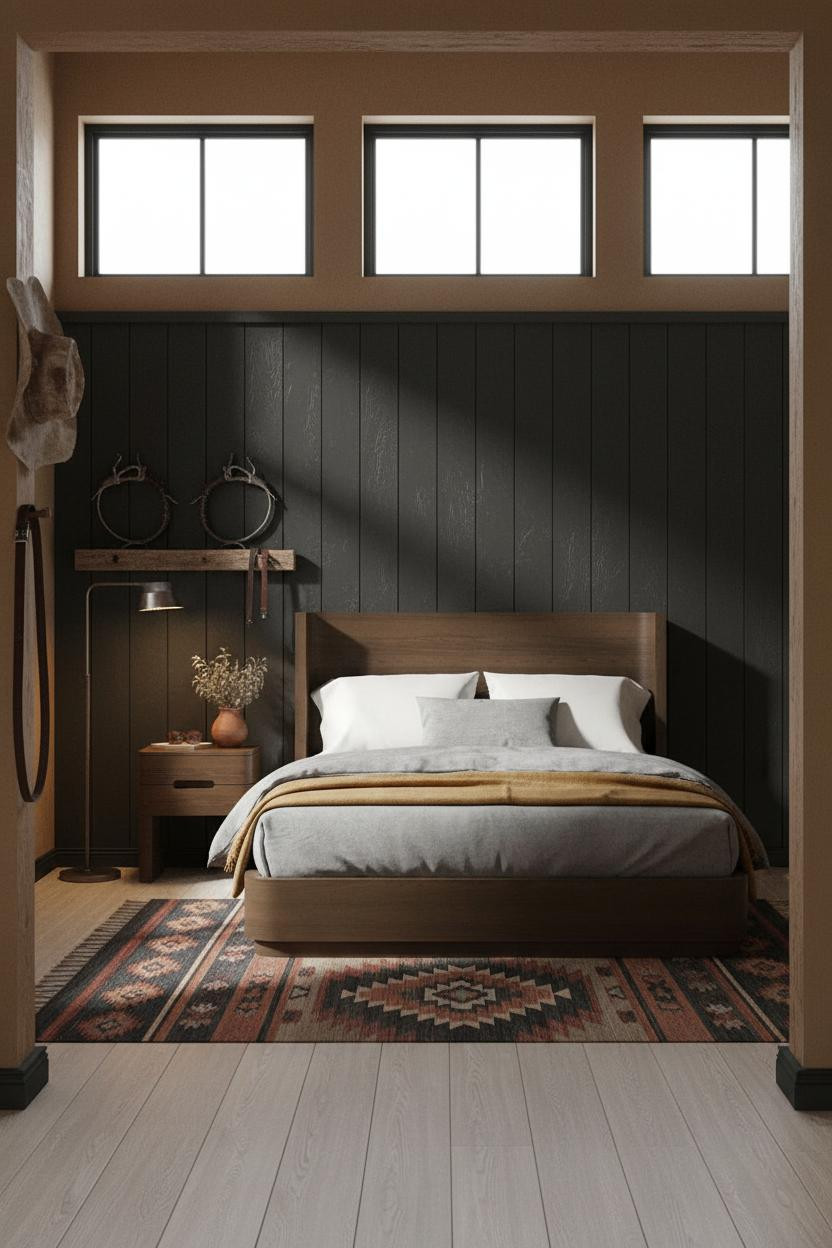 Western Chic Bedroom Board Batten Accent Wall