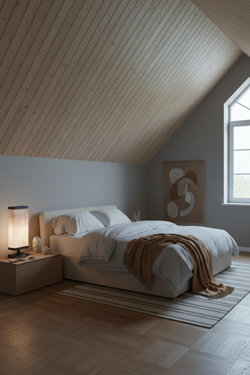 Modern Earthy Bedroom Japandi Attic Design