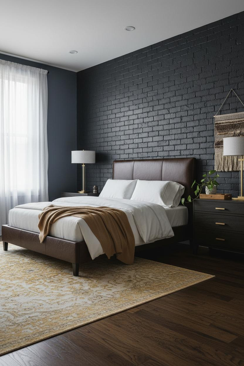 Dark Gray Bed Frame Bedroom Cozy Ideas