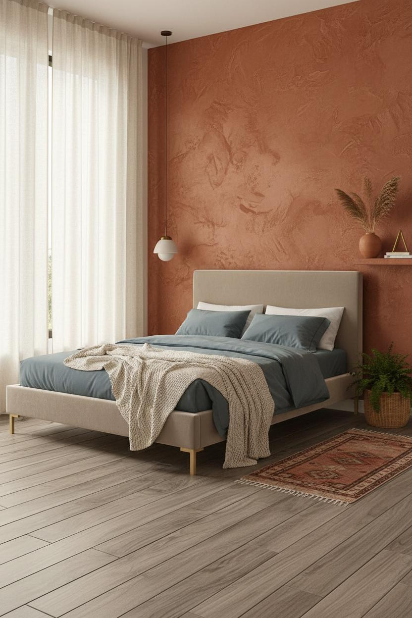 Boho Studio Apartment Sienna Accent Wall