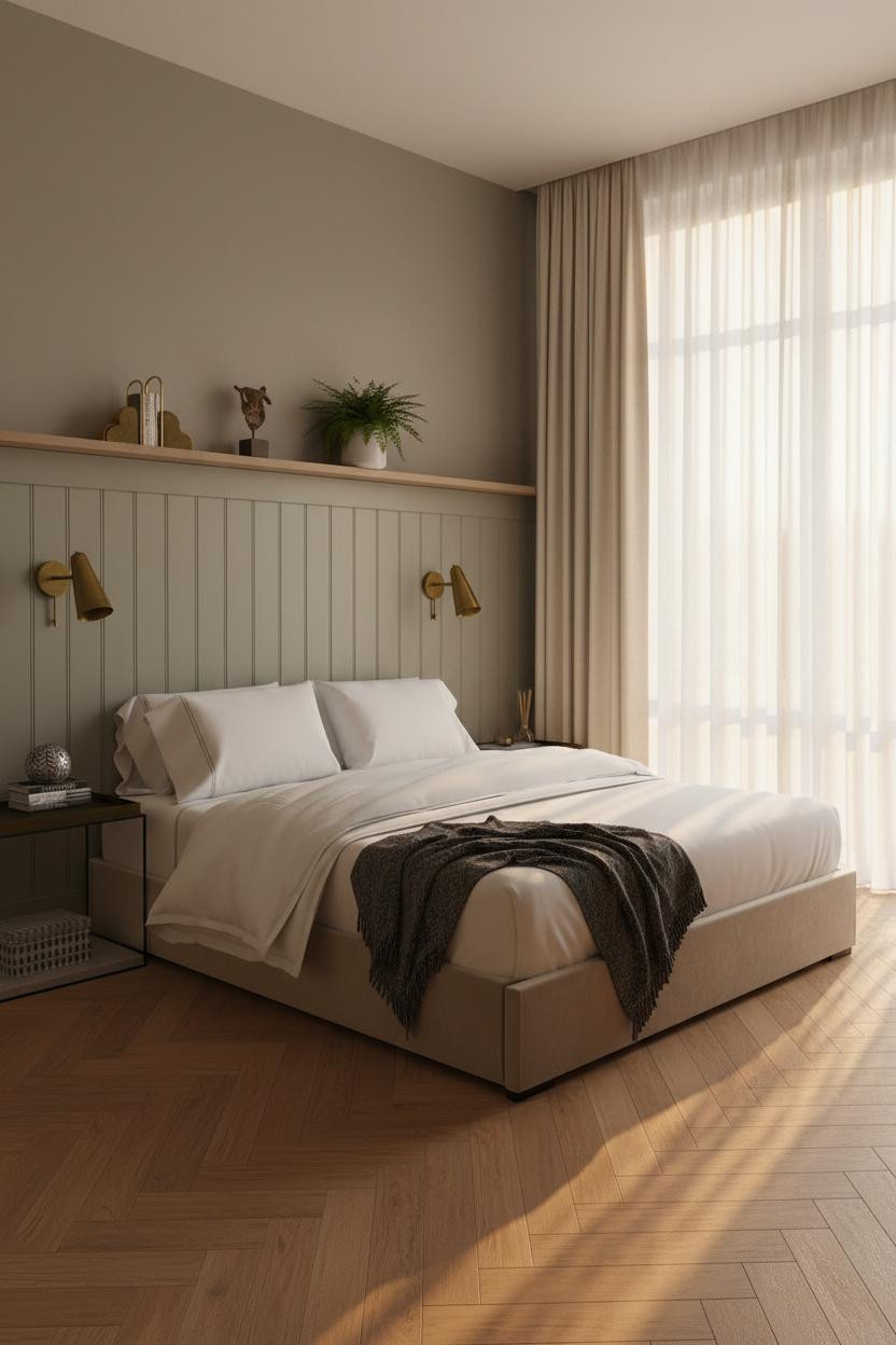 Studio Apartment Design Sage Accent Wall Layout