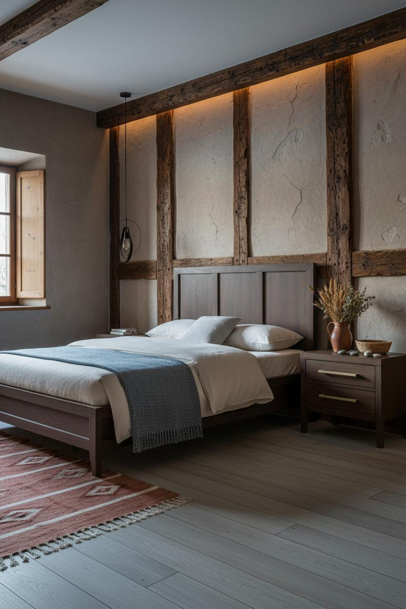 Antique Farmhouse Bedroom Timber Frame Vintage