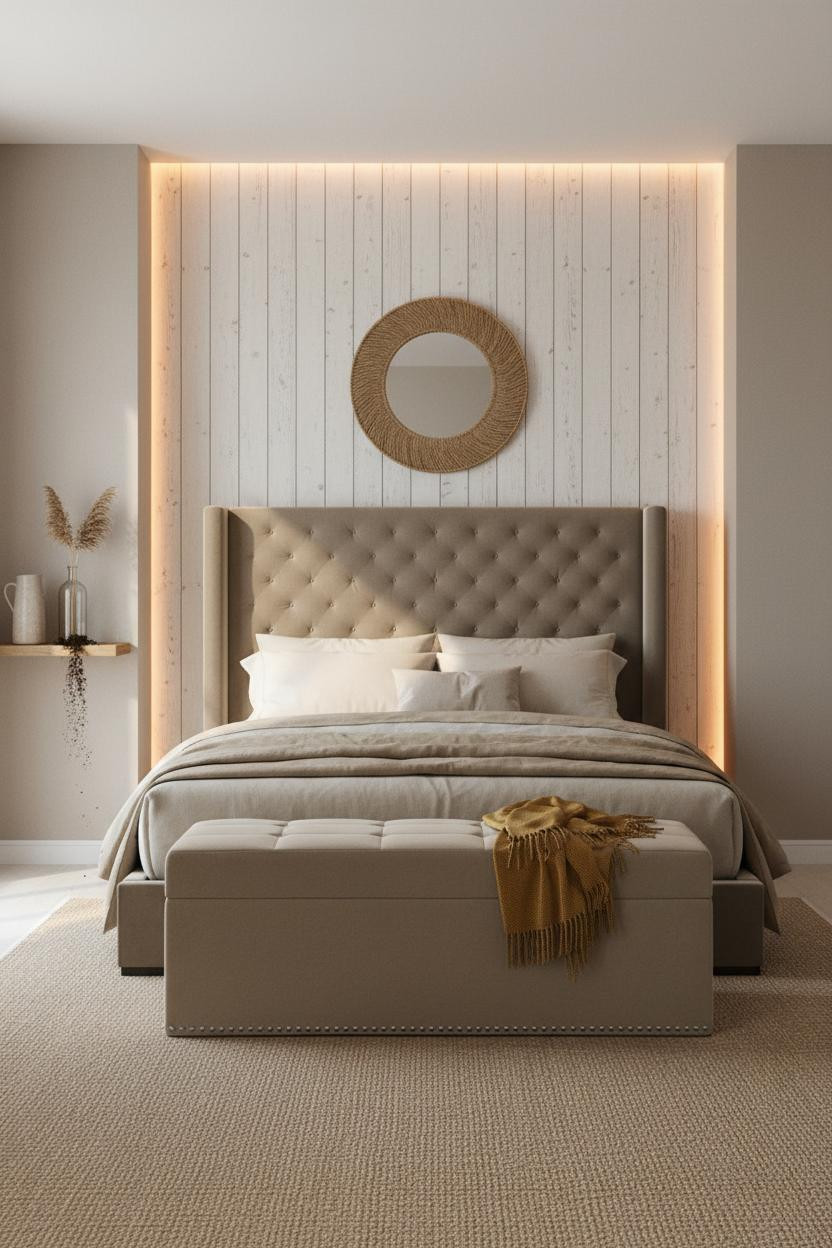 Coastal Bedroom Beach Vibe Board and Batten Design