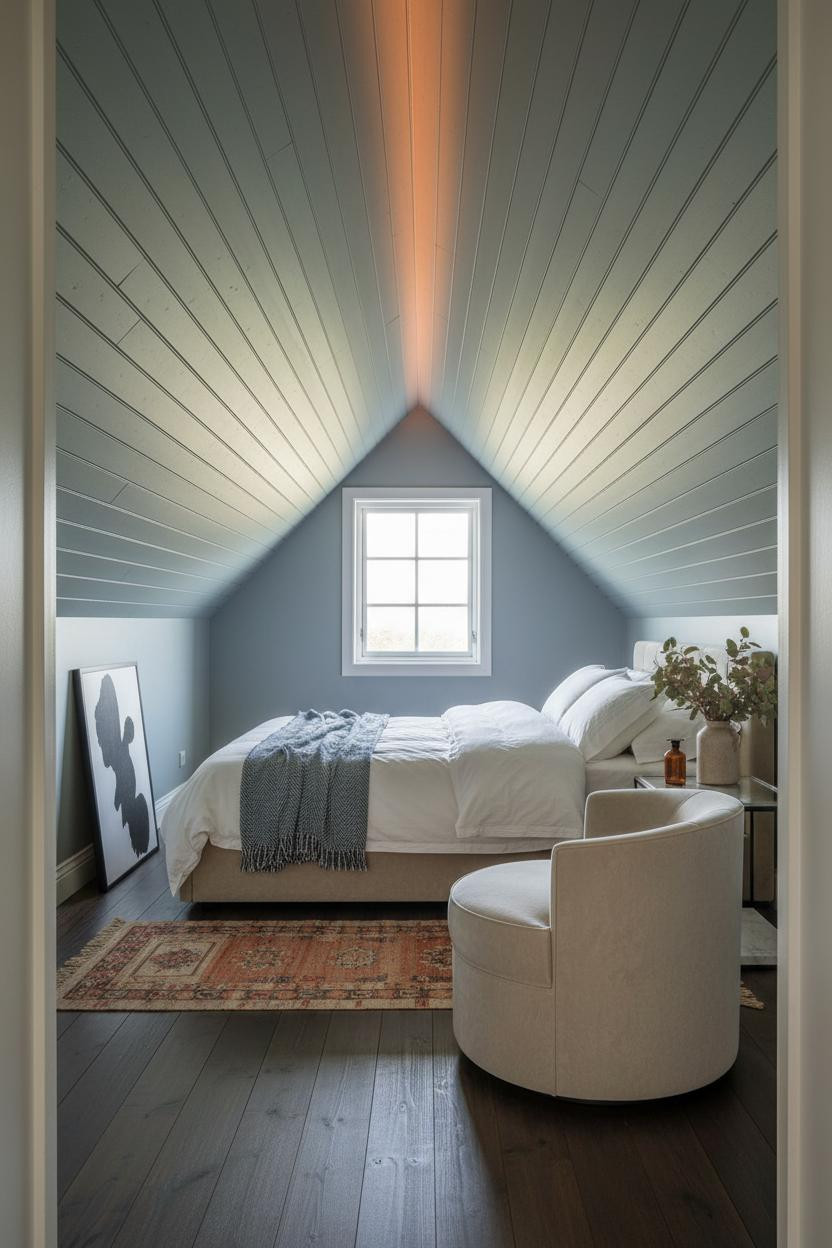 Cozy Green Attic Bedroom Sage Scandi
