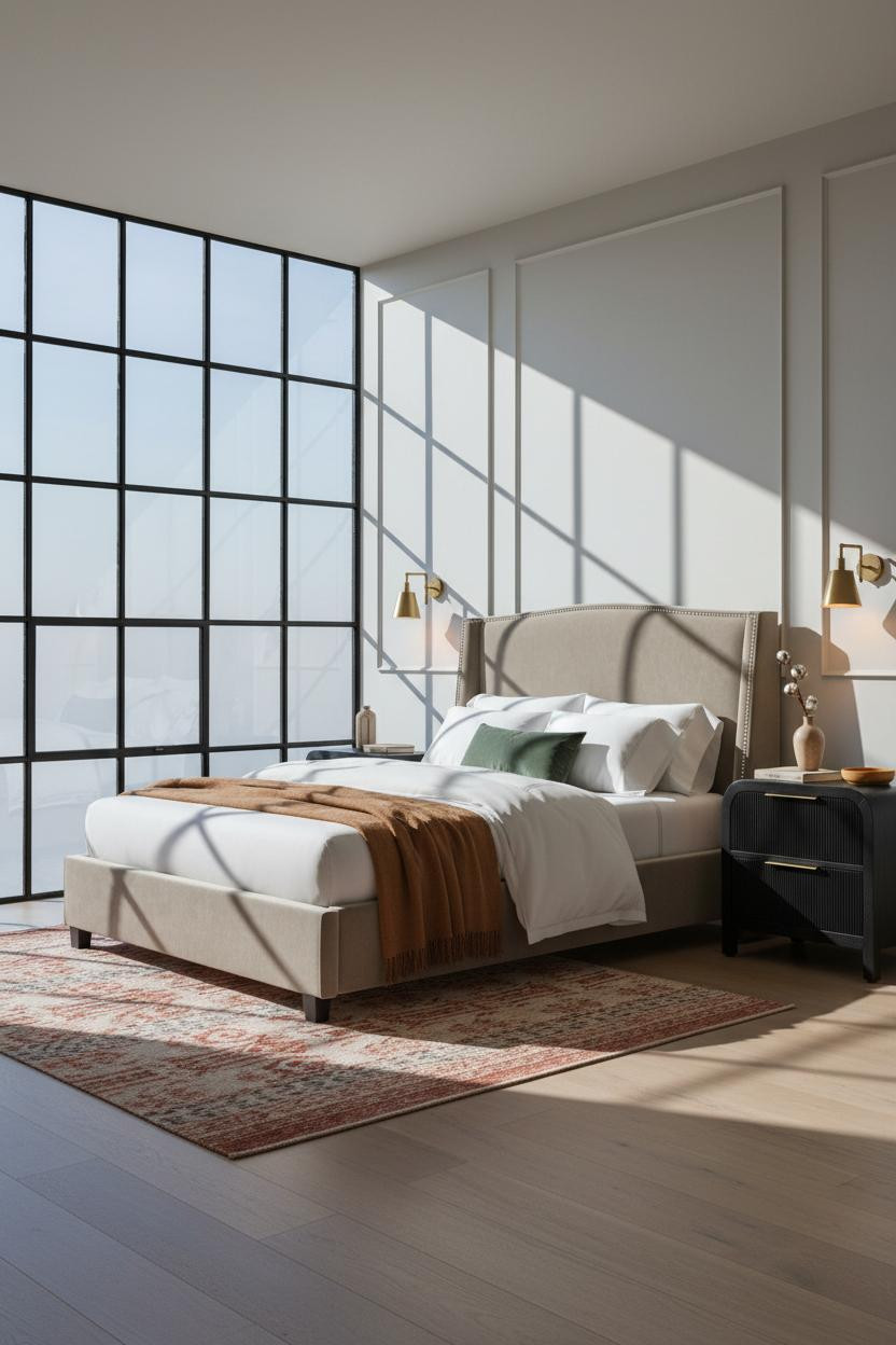 Neutral Bedroom Sage Green Pop Color
