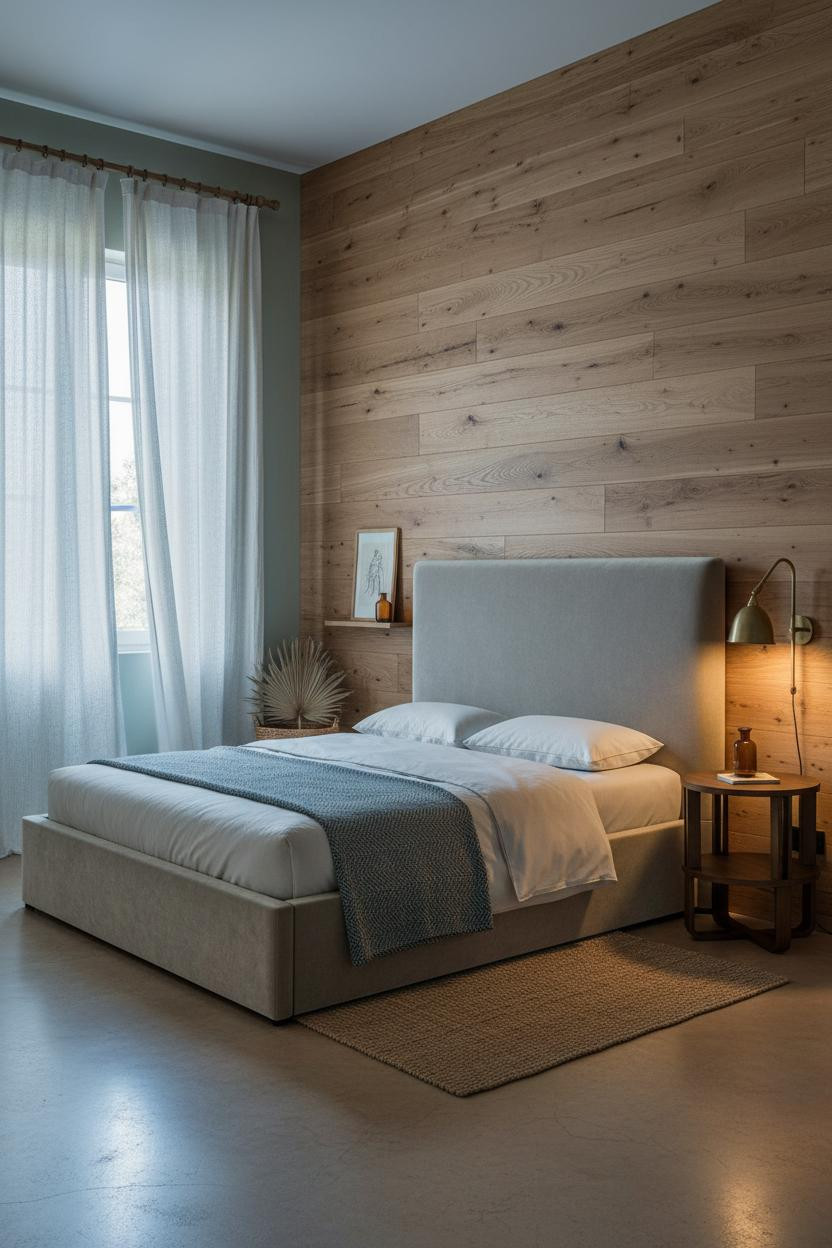 Luxury Boho Bedroom Oak Shiplap Sage