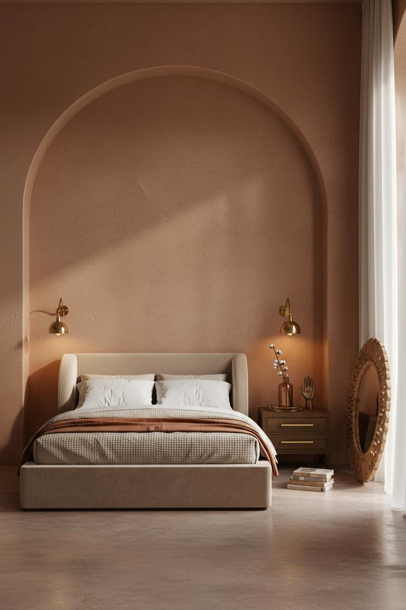 Luxury Boho Bedroom Cognac Plaster