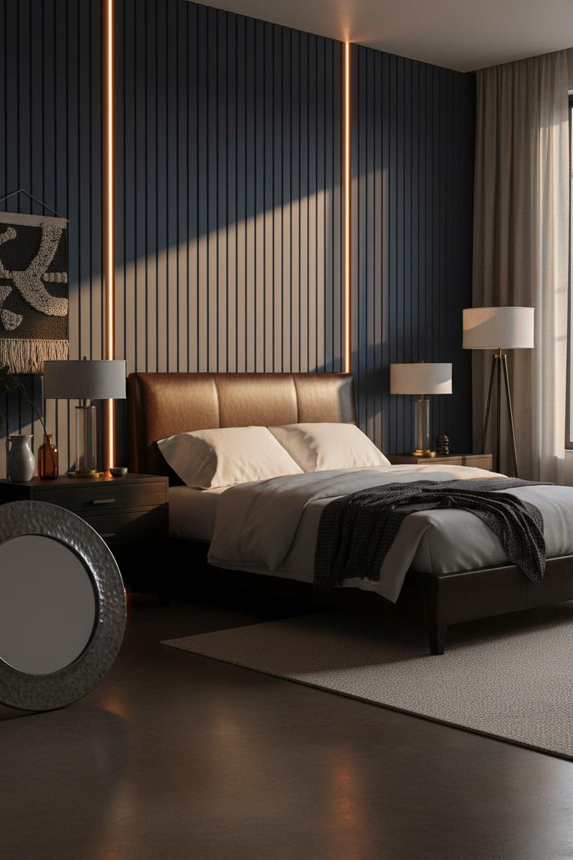 Moody Bedroom Dark Blue Indigo Walls