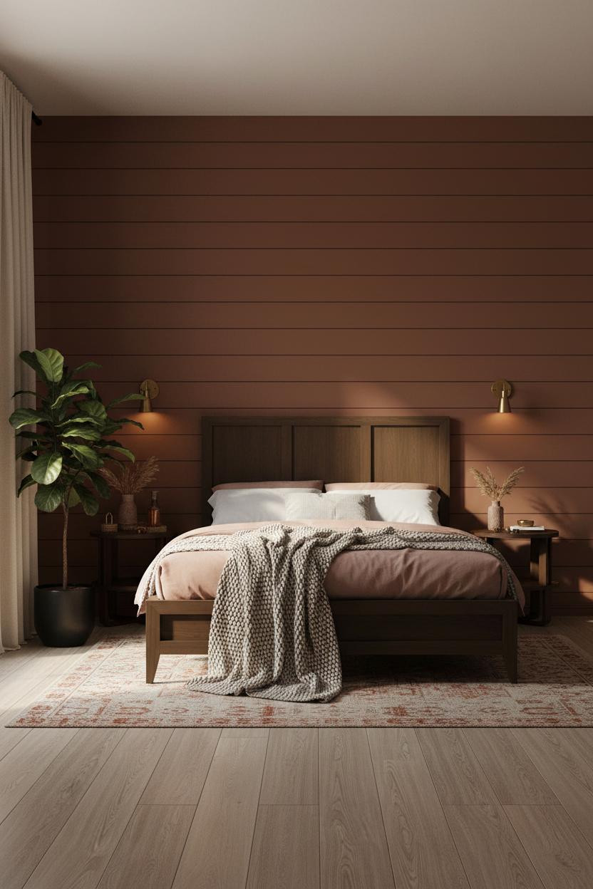 Moody Bedroom Shiplap Earthy Aesthetic