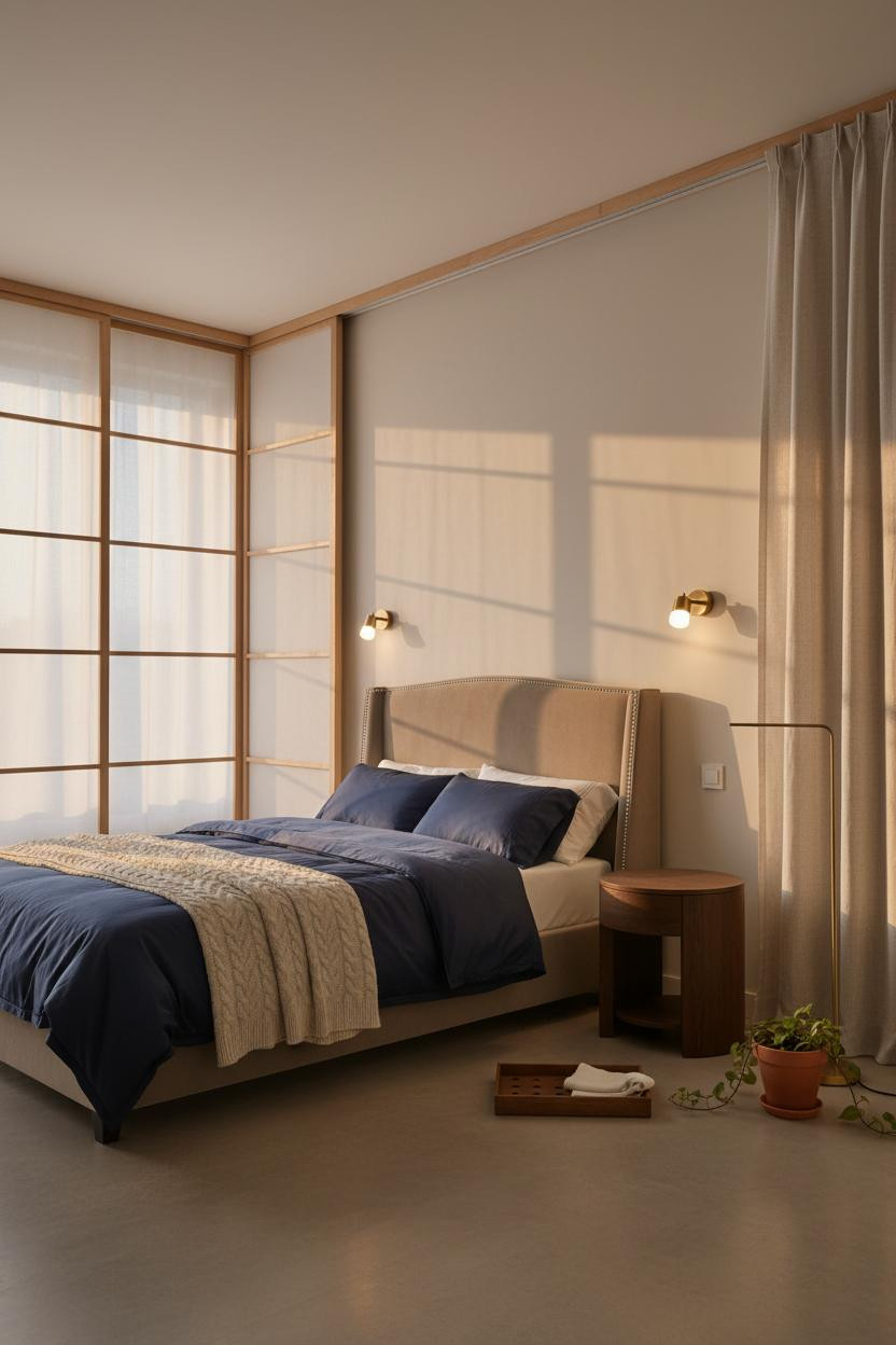 Korean Studio Apartment Shoji Divider Bedroom