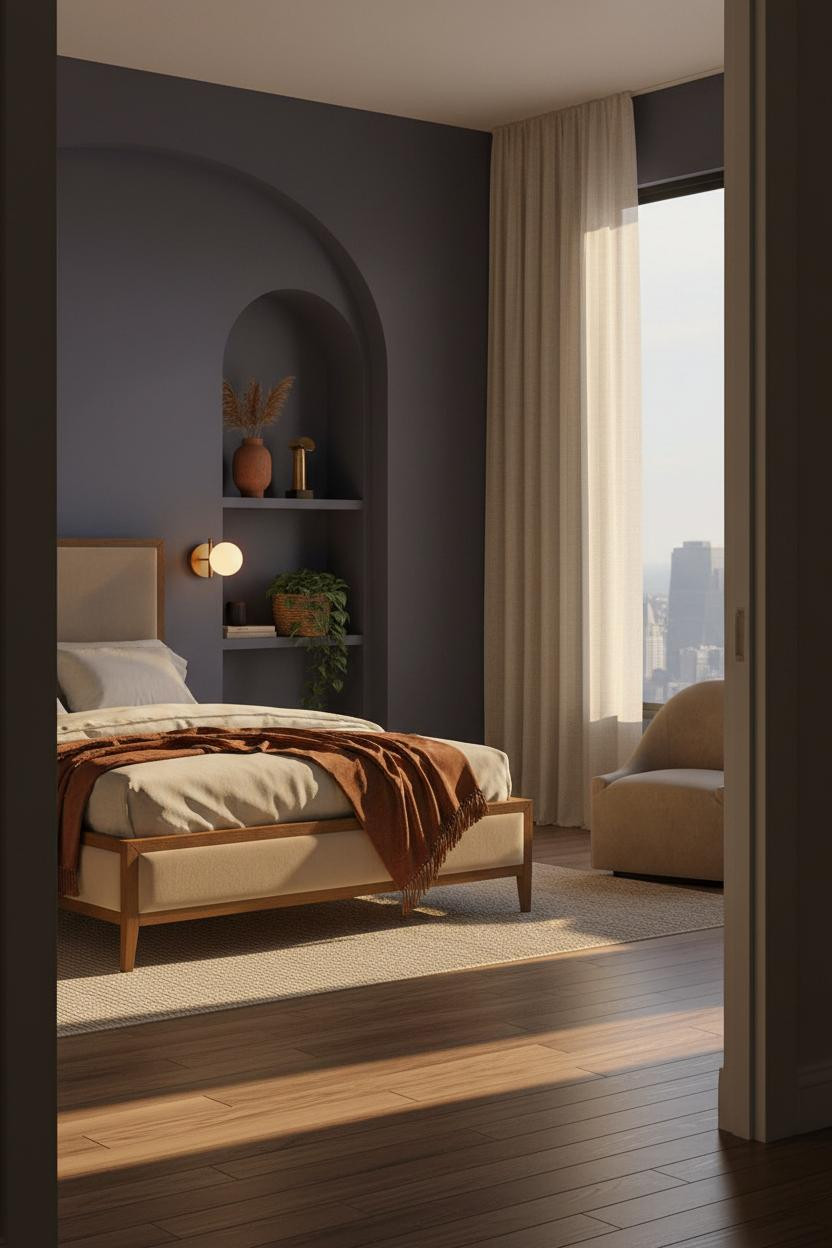 Couple Bedroom Indigo Arched Niche