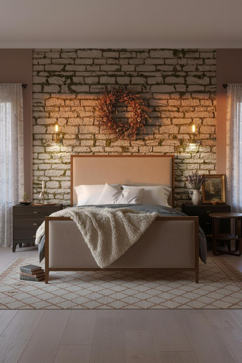 Cottagecore Bedroom Stone Wall Vintage Aesthetic