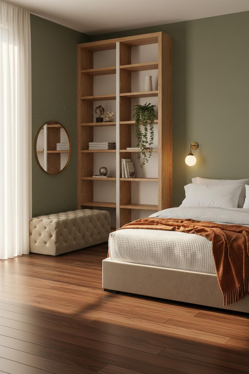 Small Guest Room Day Bed Shelving