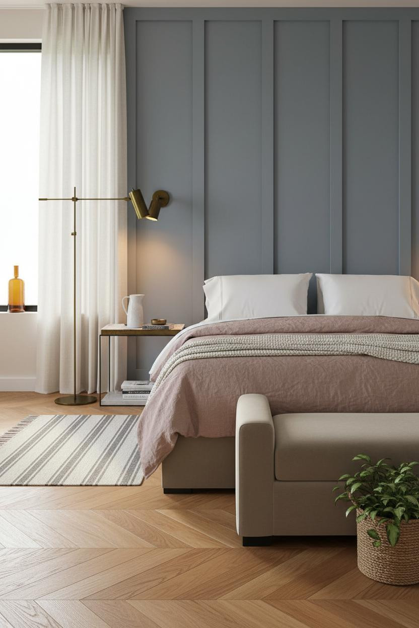 Small Guest Room Daybed Blue Accent Wall