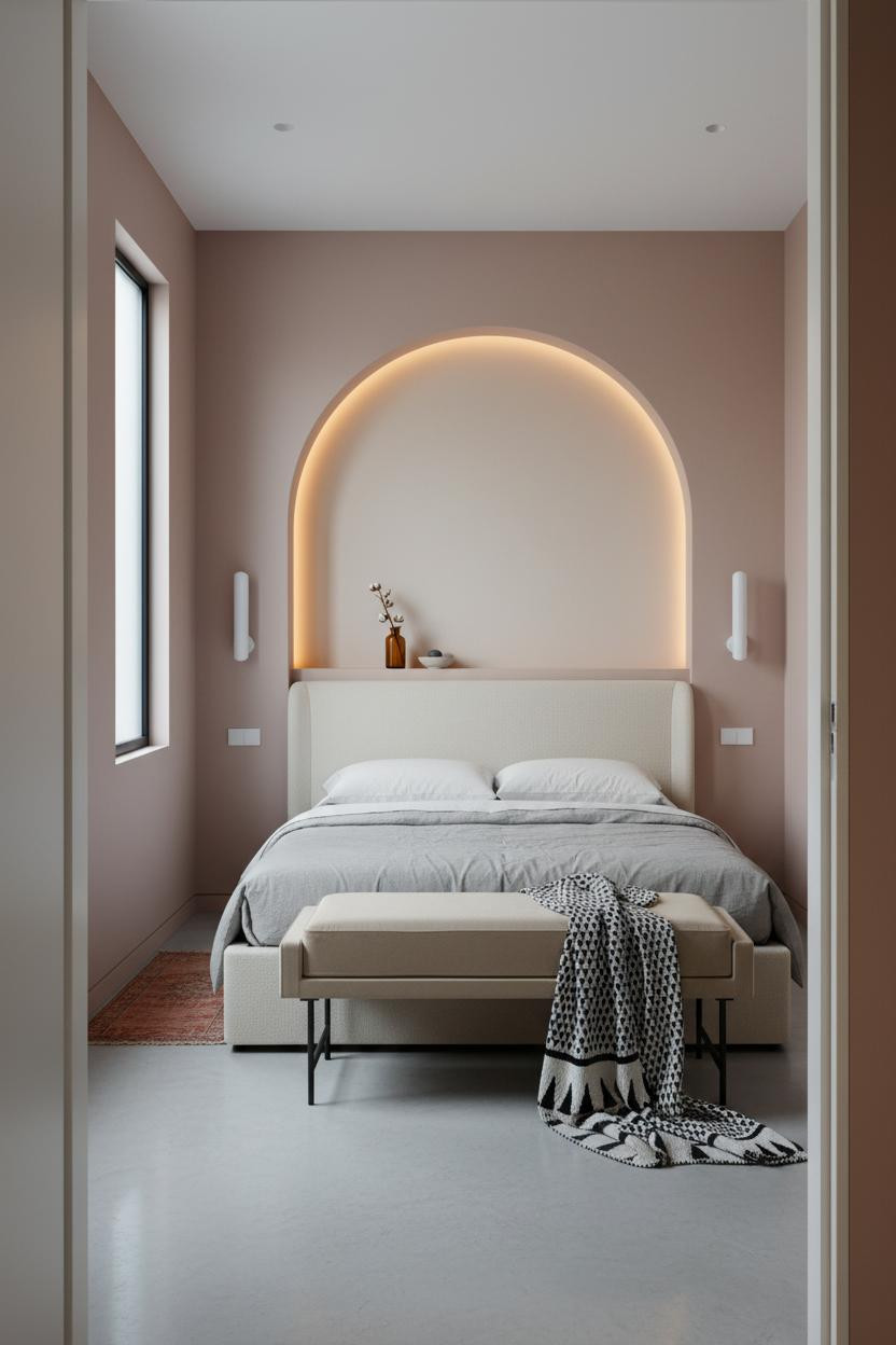 Small Guest Room Day Bed Arched Niche