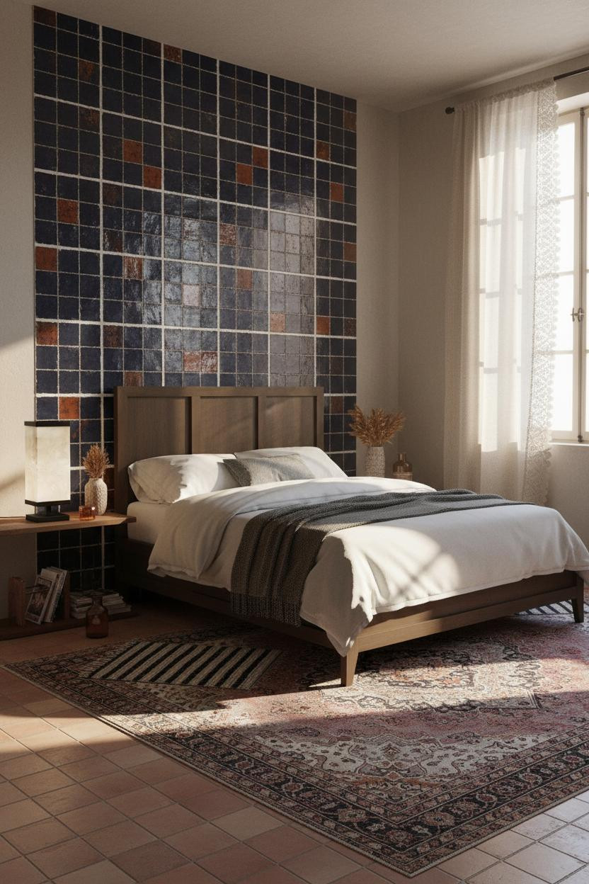 70s Bedroom Maximalist Azulejo Tiles