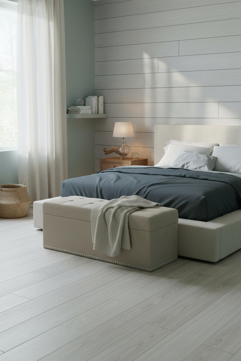 Coastal Blue Bedroom Shiplap Accent Master
