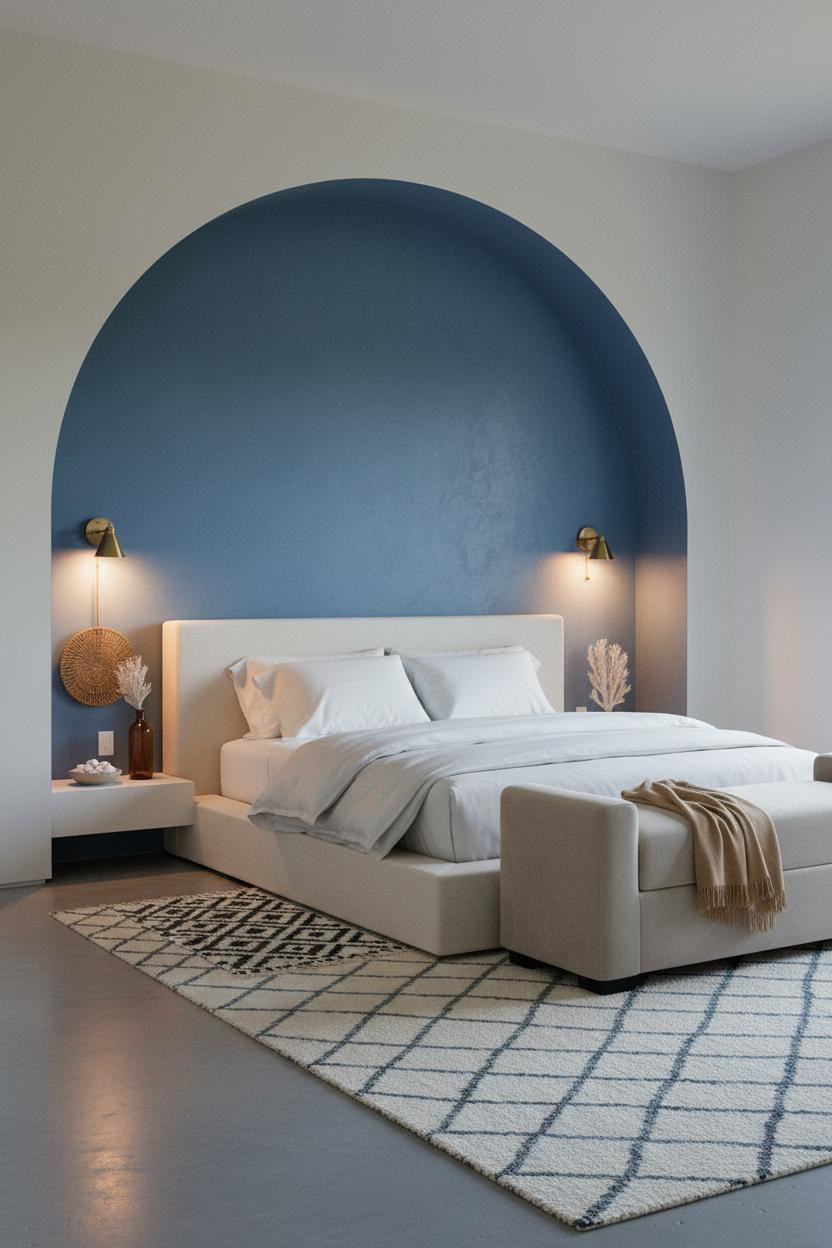 Coastal Blue Bedroom Arched Niche Master