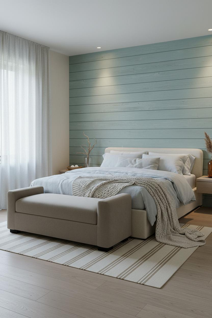 Coastal Blue Bedroom Seafoam Shiplap Master