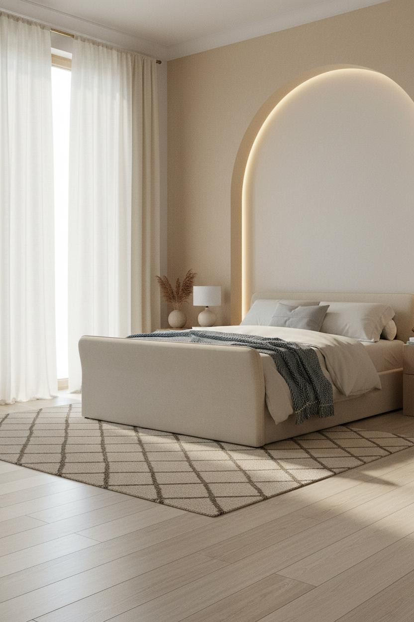 Primary Bedroom Coastal Arched Alcove Design