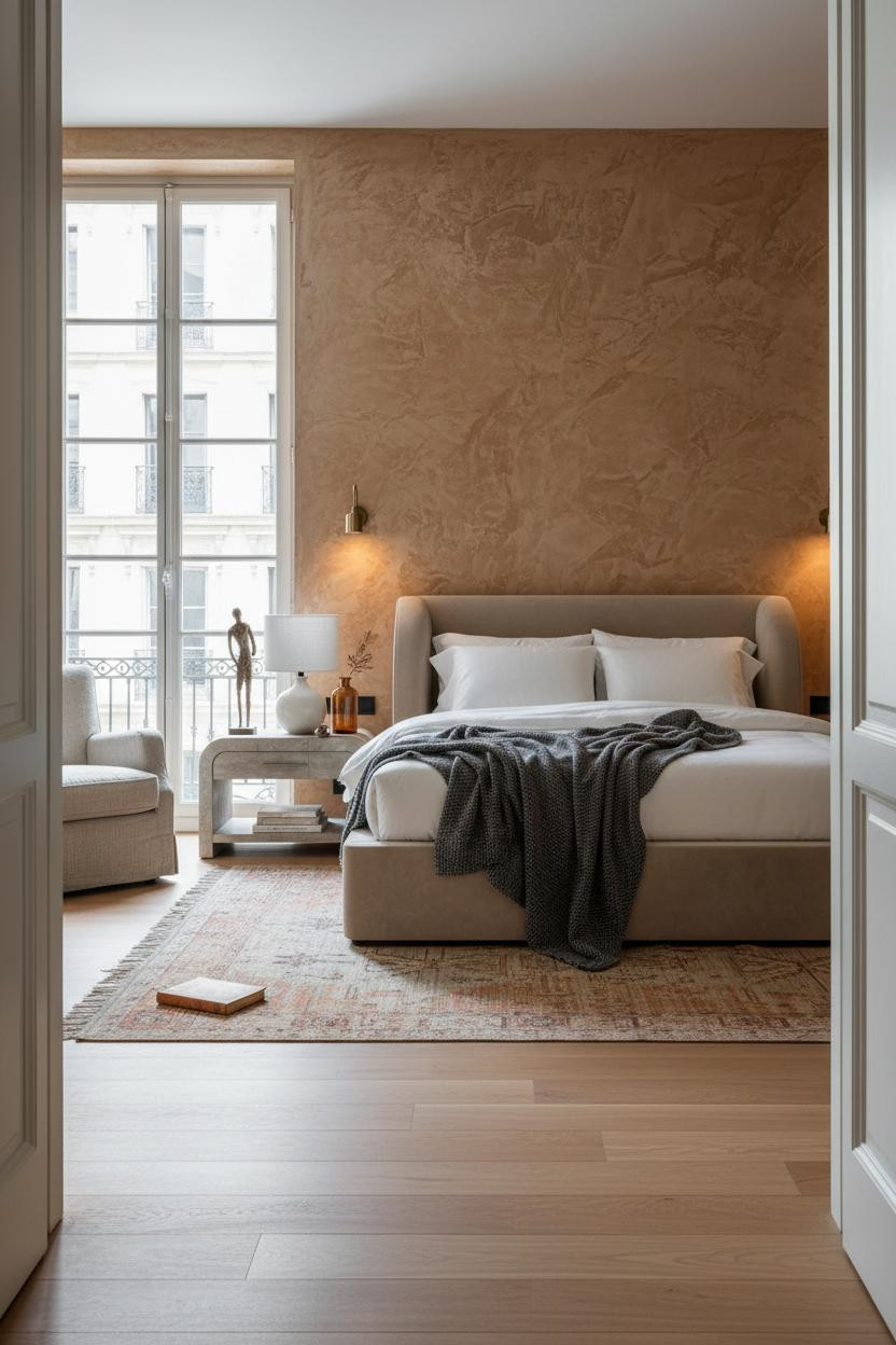 Primary Bedroom Mediterranean Textured Plaster