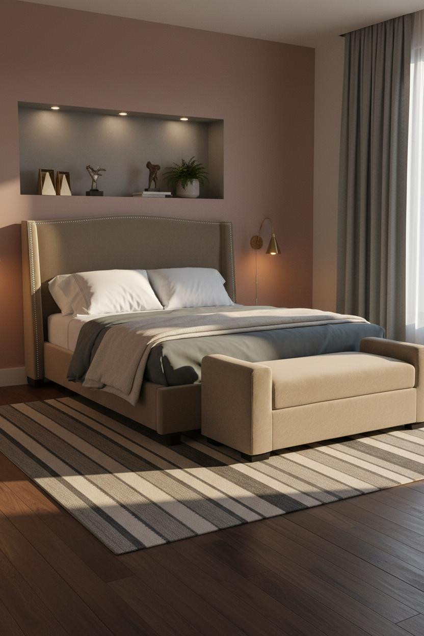 Small Bedroom Couples Contemporary Niche