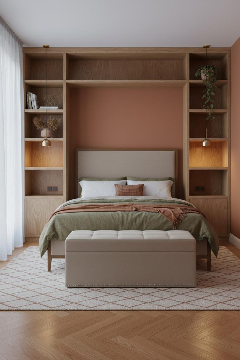 Small Bedroom Couples Storage Shelving